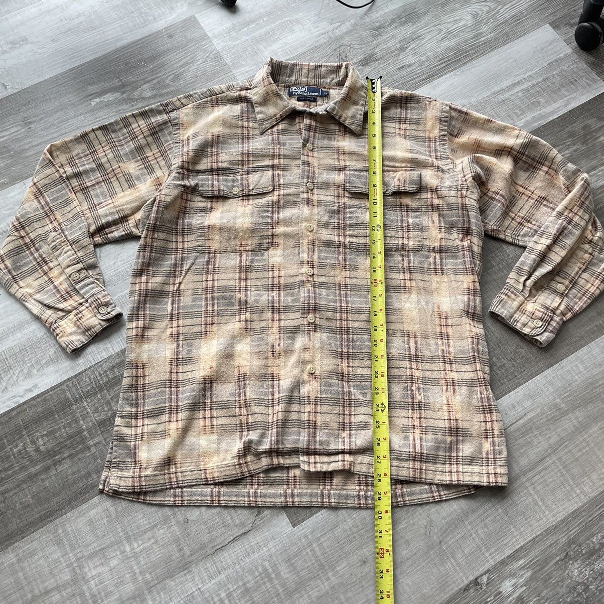 Polo Ralph Lauren × Vintage Vintage 90s Polo by Ralph Lauren Bleached Plaid Flannel Size US L / EU 52-54 / 3 - 5 Thumbnail