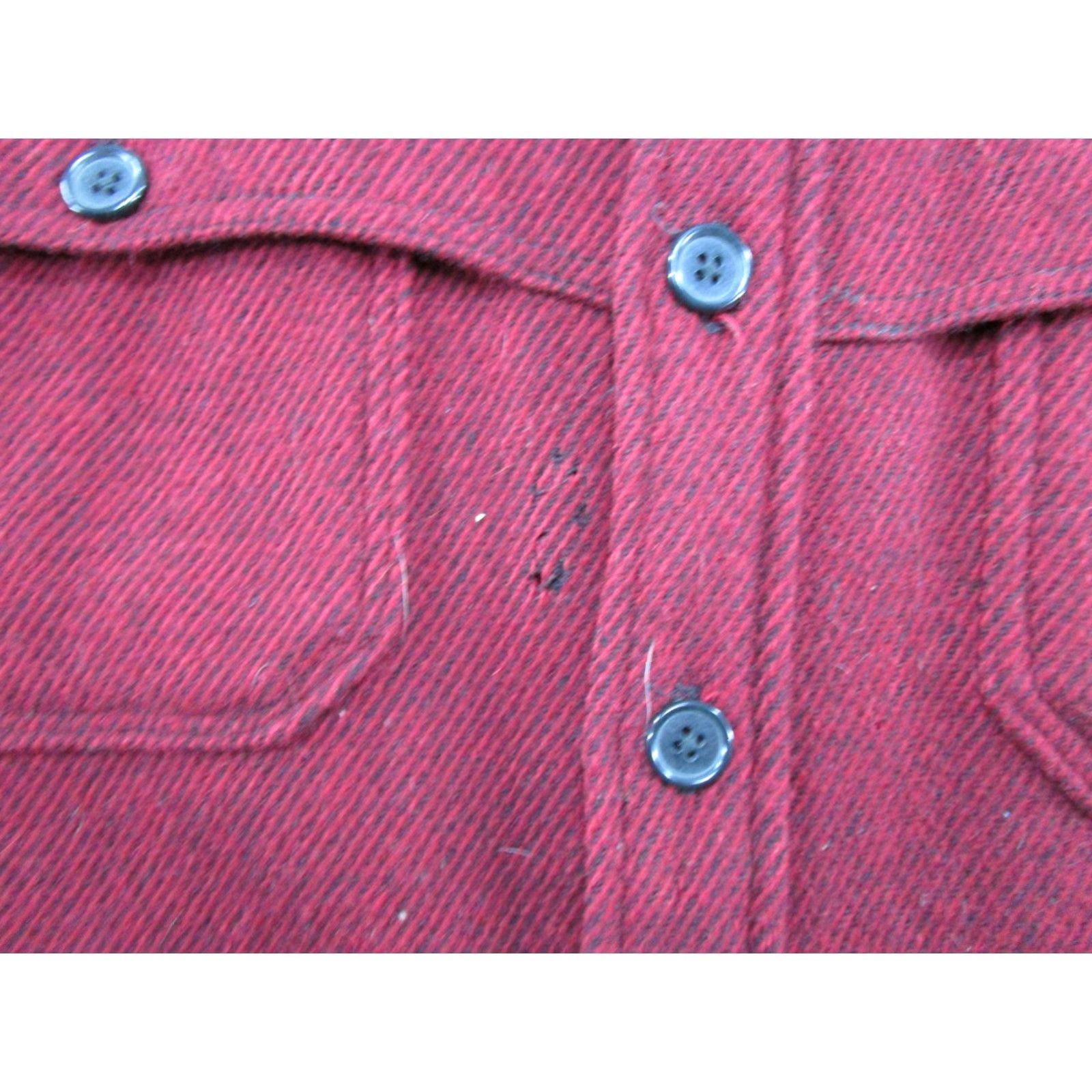 VINTAGE Woolrich Shirt Jacket Wool Red Men’s L Shirt Jacket Woolrich Woolen Mills 70s Outdoor USA Mens