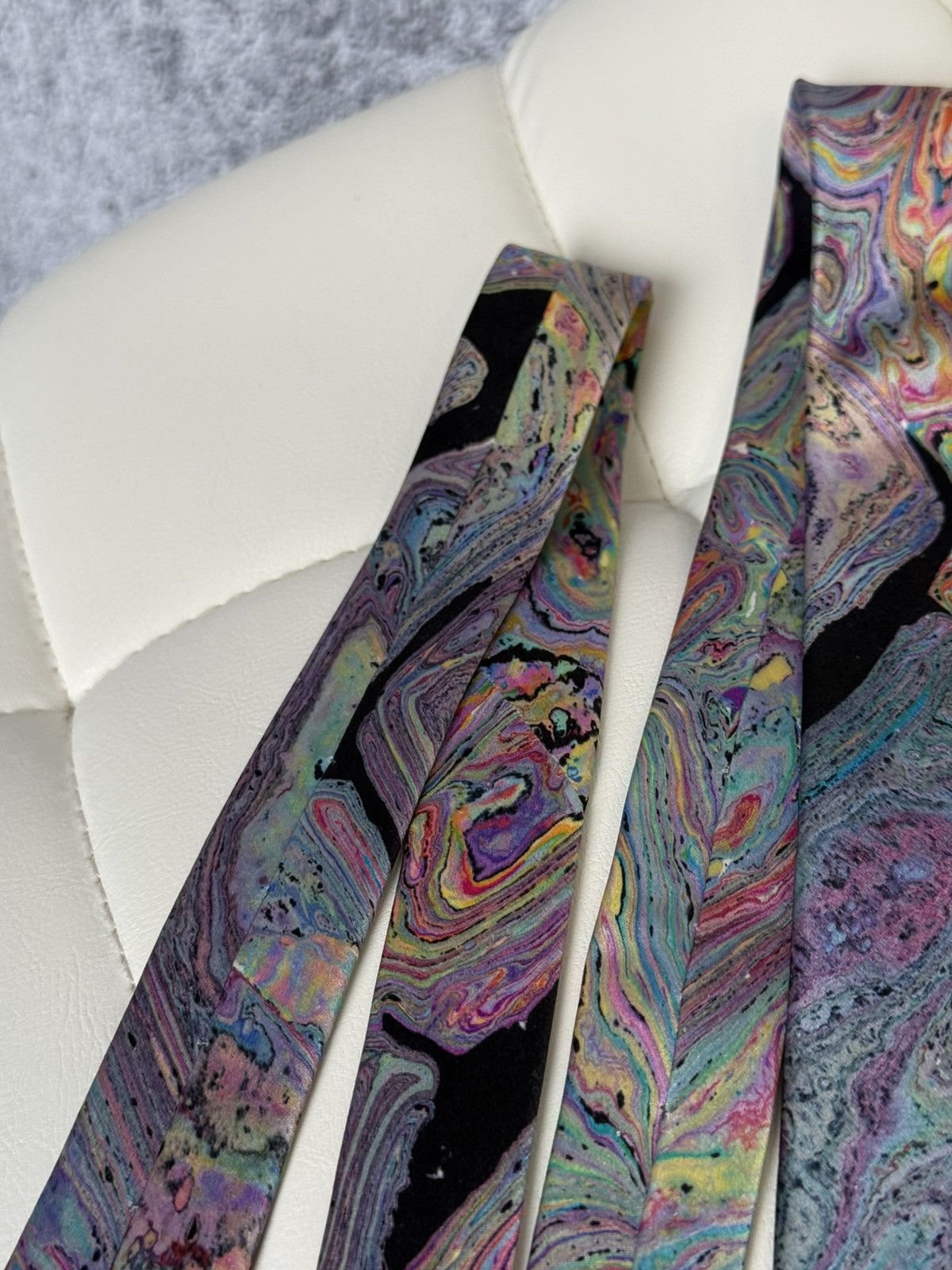 Brioni Brioni Men’s Silk Tie Abstract Marble Swirl Pattern Colorful Size ONE SIZE - 14 Thumbnail
