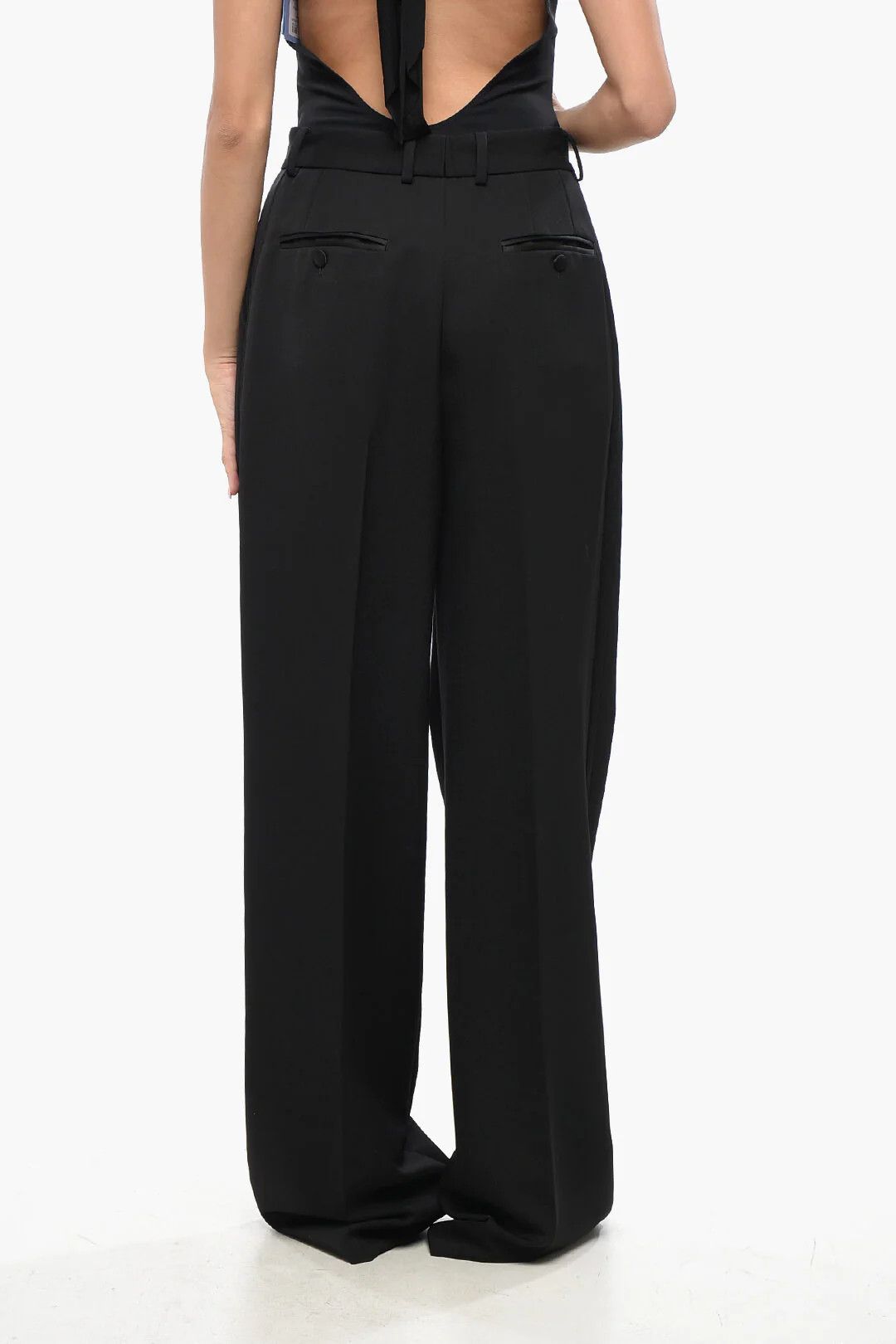 Dolce & Gabbana og1mm0426 Virgin Wool-Blend Pant in Black Size 30" / US 8 / IT 44 - 2 Thumbnail