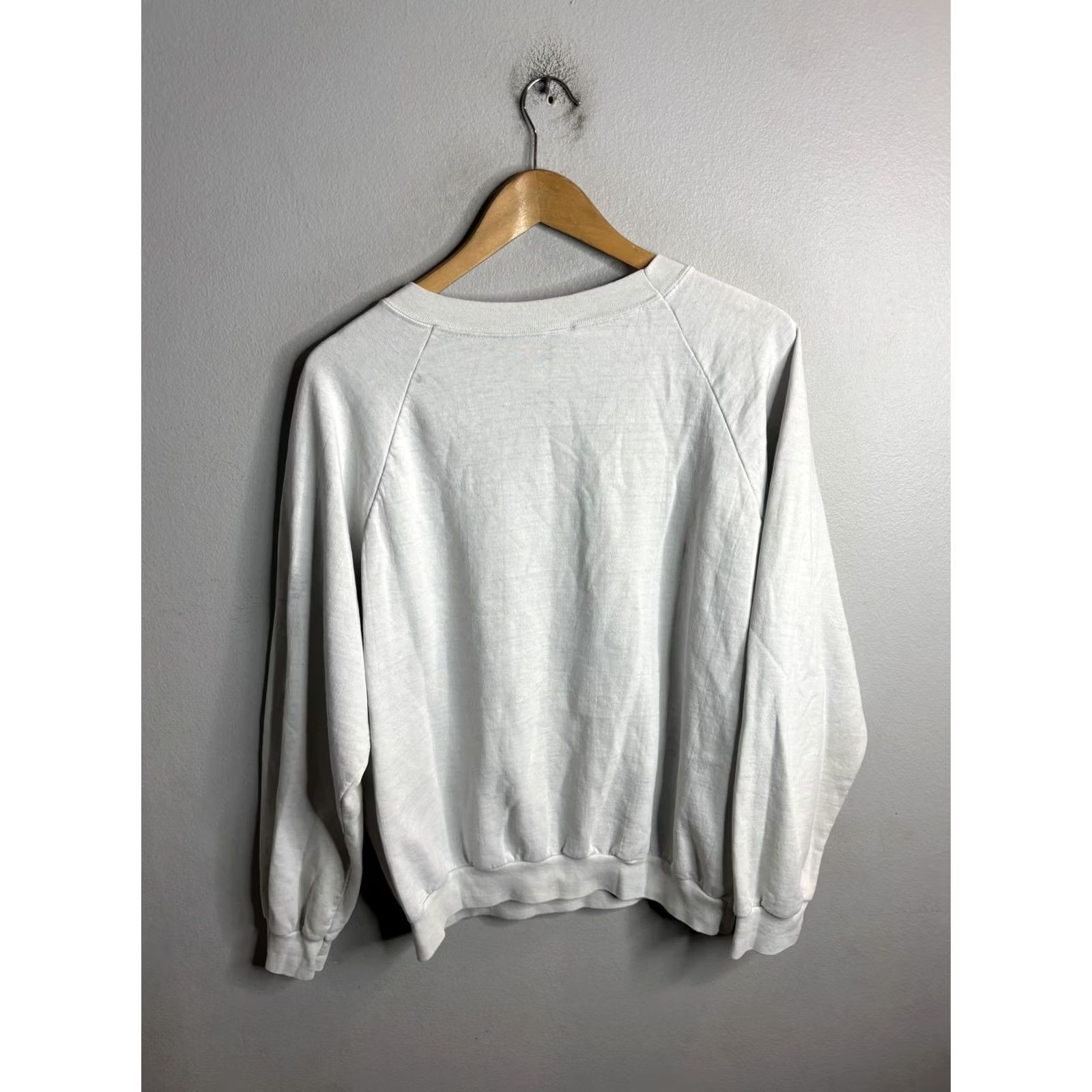 Vintage Stress What Stress Cat Sweatshirt Womens L White Graphic Fleece Pullover Size L / US 10 / IT 46 - 4 Thumbnail