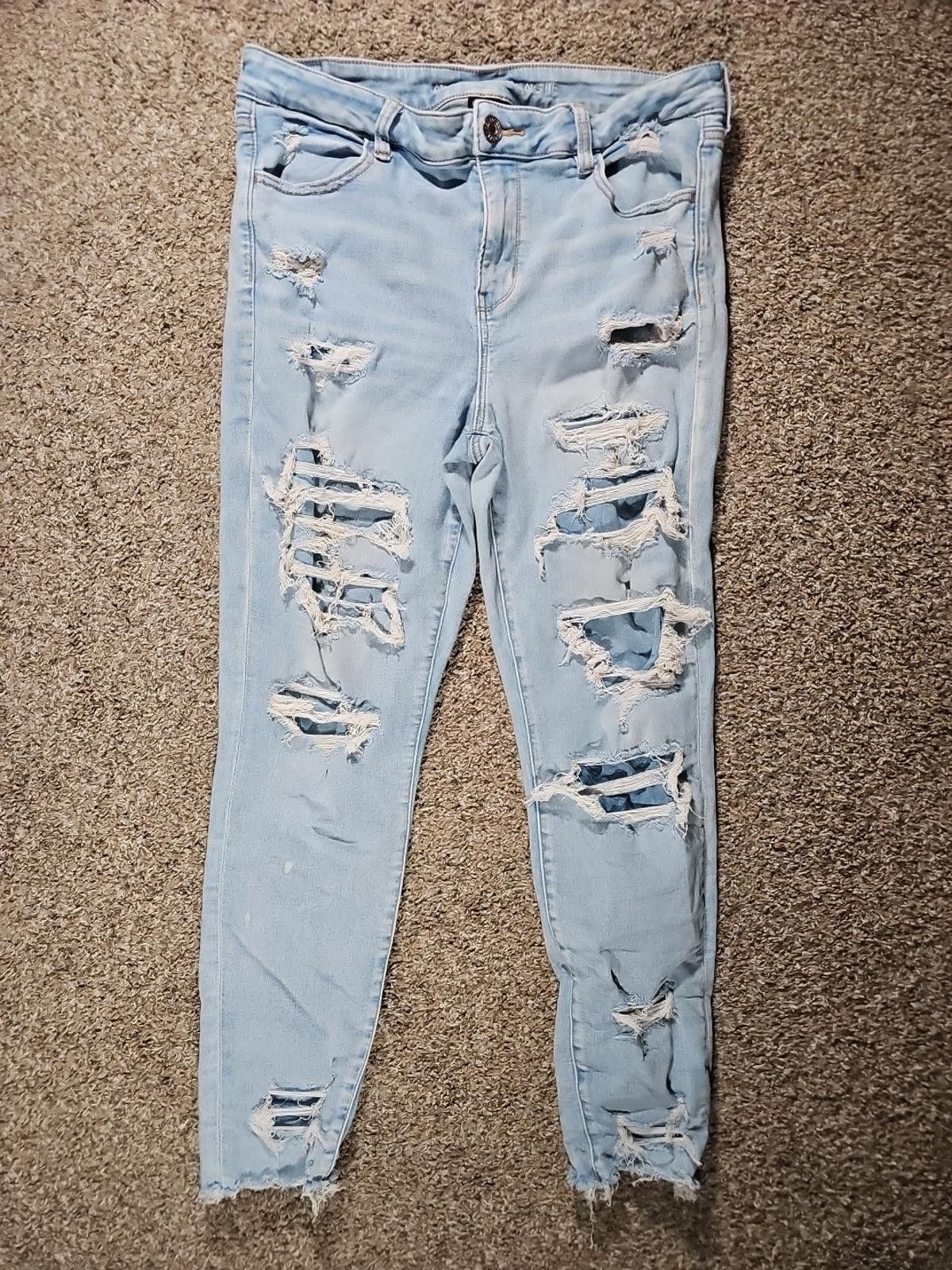American Eagle Outfitters American Eagle Next Level Stretch Sz 16 Destroyed Jeans Size 38" / US 16 / IT 52 - 1 Thumbnail