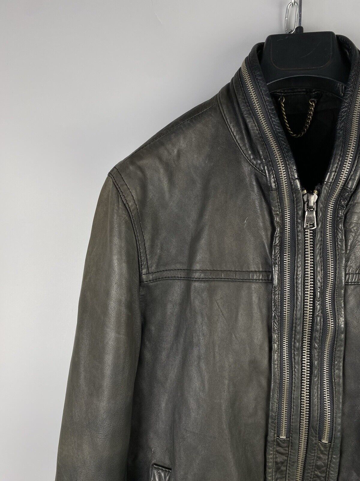 Allsaints Vintage Allsaints Mens Leather Biker Zip Bomber Jacket Size US M / EU 48-50 / 2 - 5 Thumbnail