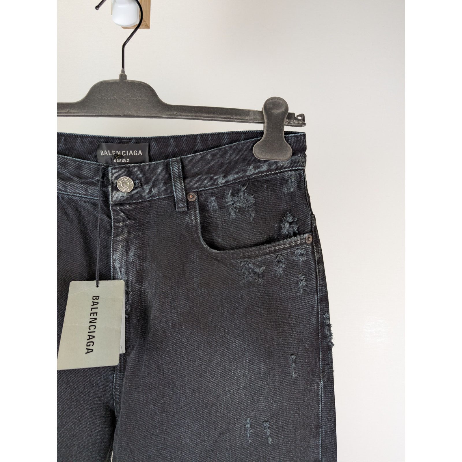 Balenciaga o1rshd1 Organic Japanese Ripped Medium Fit Pant Jean Black Size US 32 / EU 48 - 6 Thumbnail