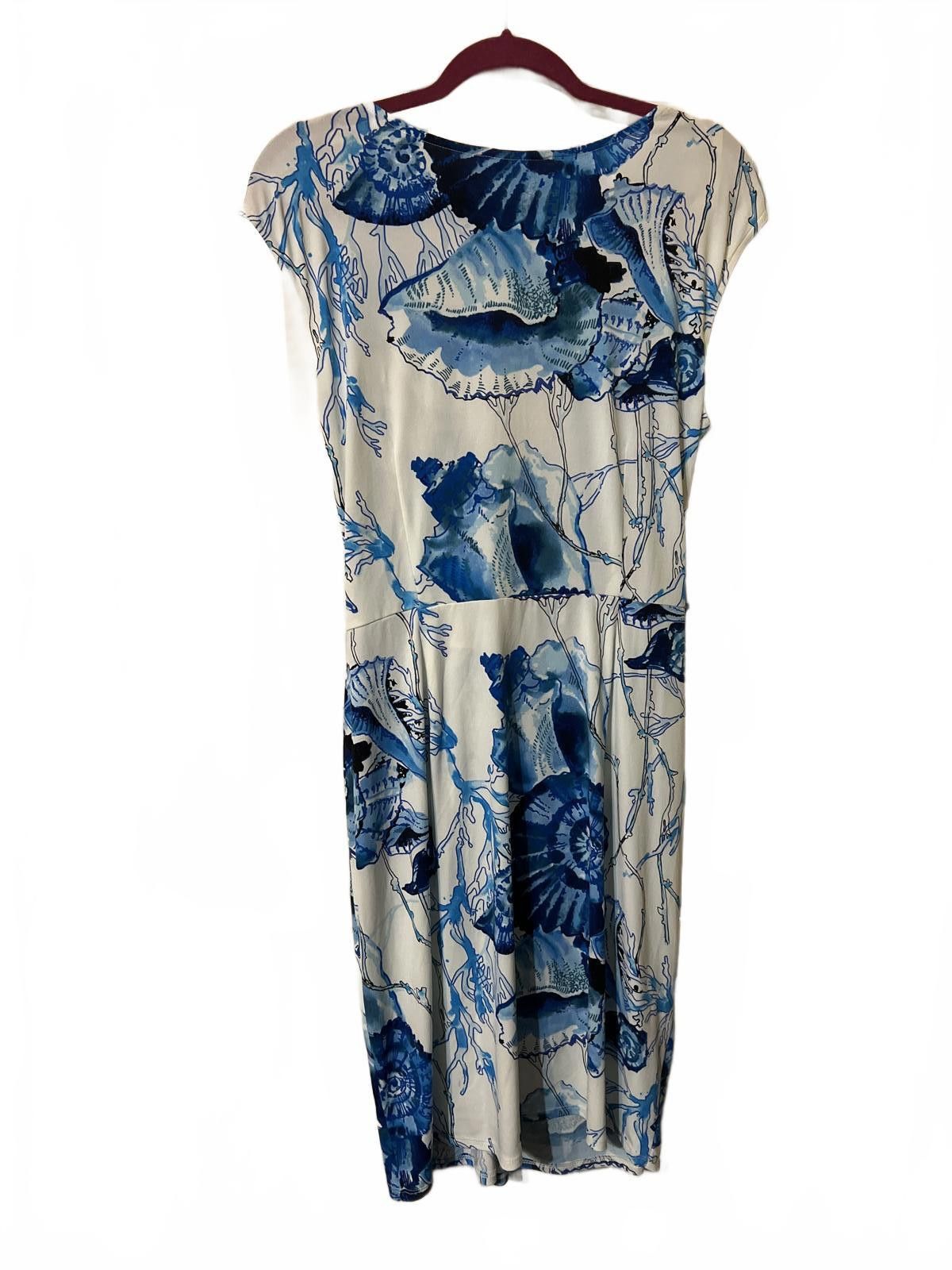 Other Boston Proper Blue White Floral Wrap Dress Buckle Detail Size XXL / US 16-18 / IT 52-54 - 5 Thumbnail