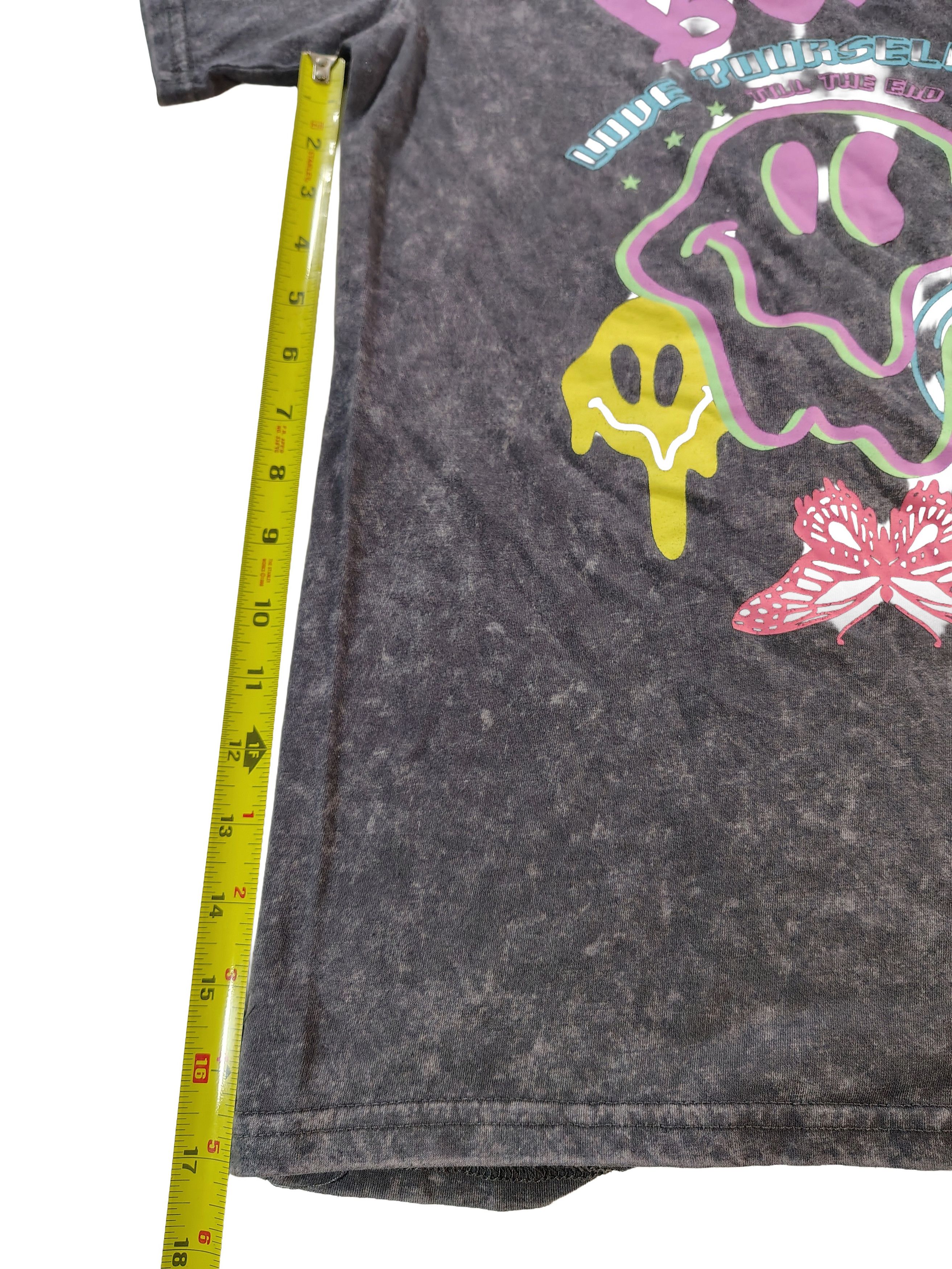 Other Women's XL "Life Is Beautiful" Trippy Acid-Washed T-Shirt Size XL / US 12-14 / IT 48-50 - 5 Thumbnail