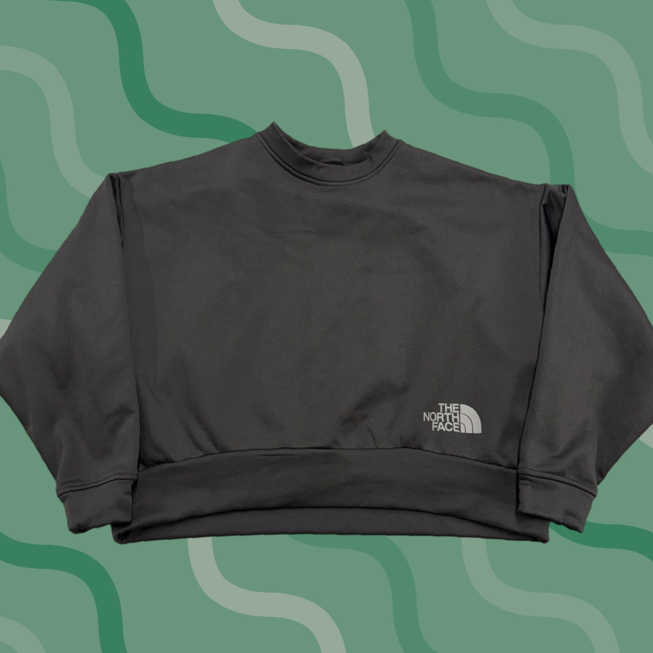 The North Face The North Face Sweatshirt Womens Large Black Crewneck Pullover Performance Crop Logo Graphic Print Lightweight Jersey Size L / US 10 / IT 46 - 1 Thumbnail