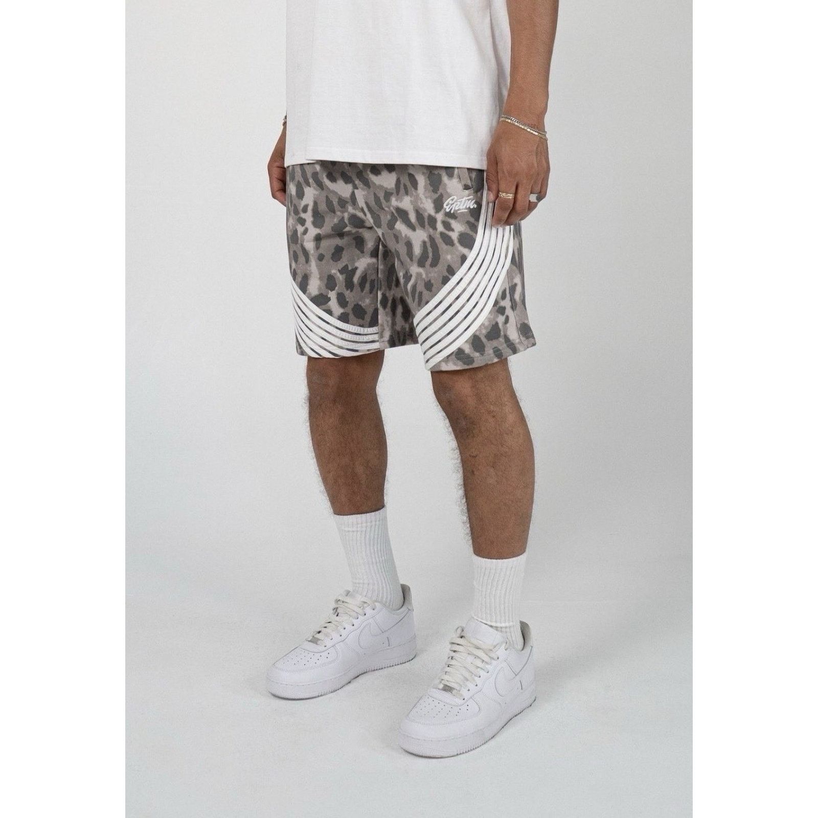 EPTM. EPTM Gray Leopard Print Stripe Shorts Streetwear Size M NWT Size US 32 / EU 48 - 3 Thumbnail