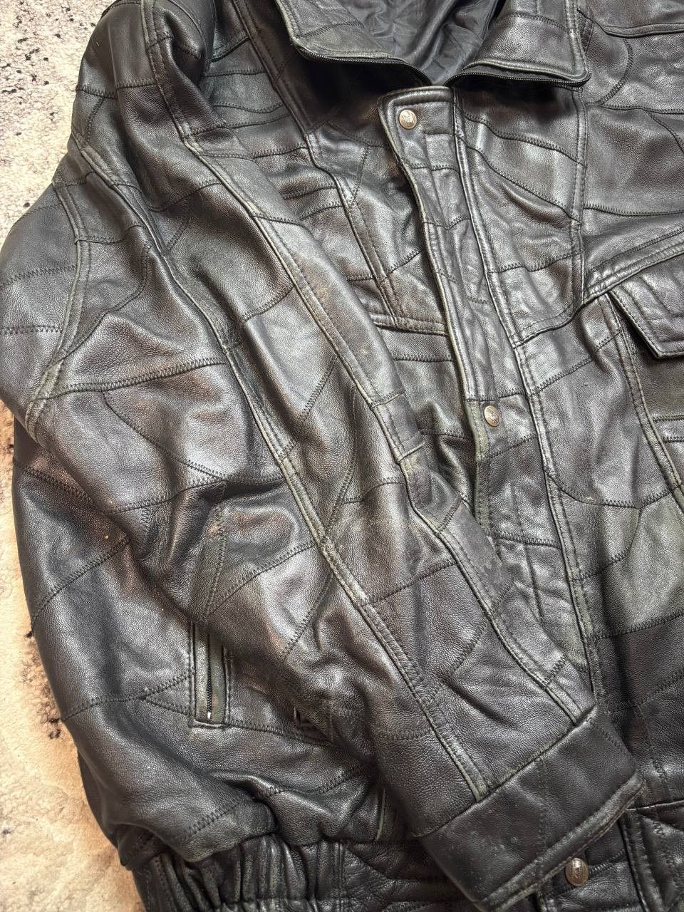 Vintage 90s Vintage Elazar Leather Patchwork Bomber Jacket Size US XL / EU 56 / 4 - 13 Thumbnail
