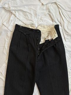 CELINE HOMME Cropped Slim-Fit Striped Virgin Wool and Mohair-Blend Trousers  for Men