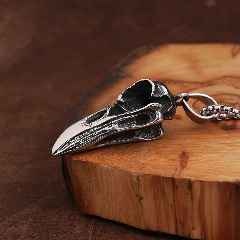 Other Viking Crow Head Bird Skull Size ONE SIZE - 3 Thumbnail