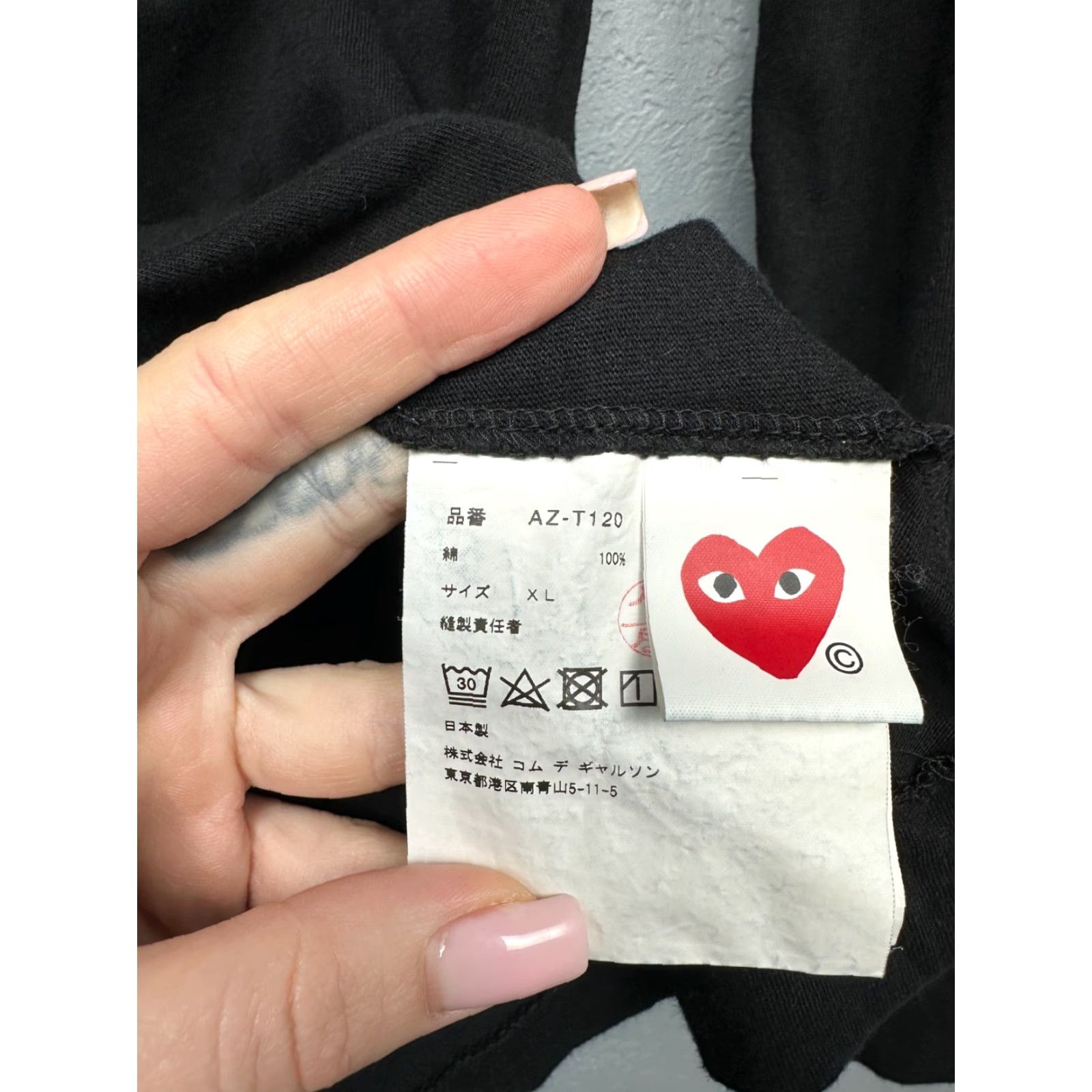 Comme des Garcons Girl Play Comme des Garcons Long Sleeve T-Shirt Heart XL Women's Black Cotton Shirt Size XL / US 12-14 / IT 48-50 - 5 Thumbnail