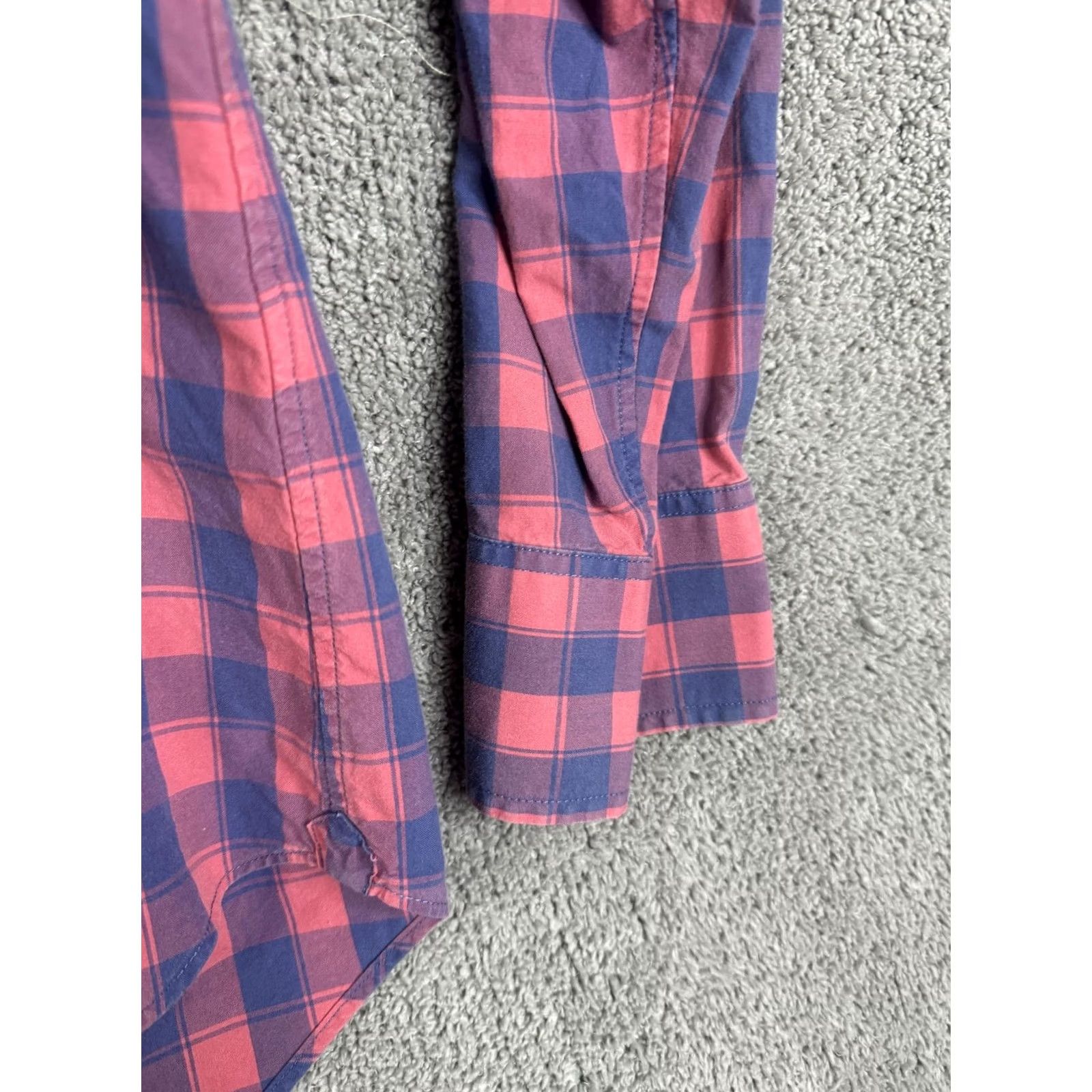 Bonobos Bonobos Shirt Mens 2XL Red Blue Plaid Slim Fit Button Front Long Sleeve Size US XXL / EU 58 / 5 - 3 Thumbnail