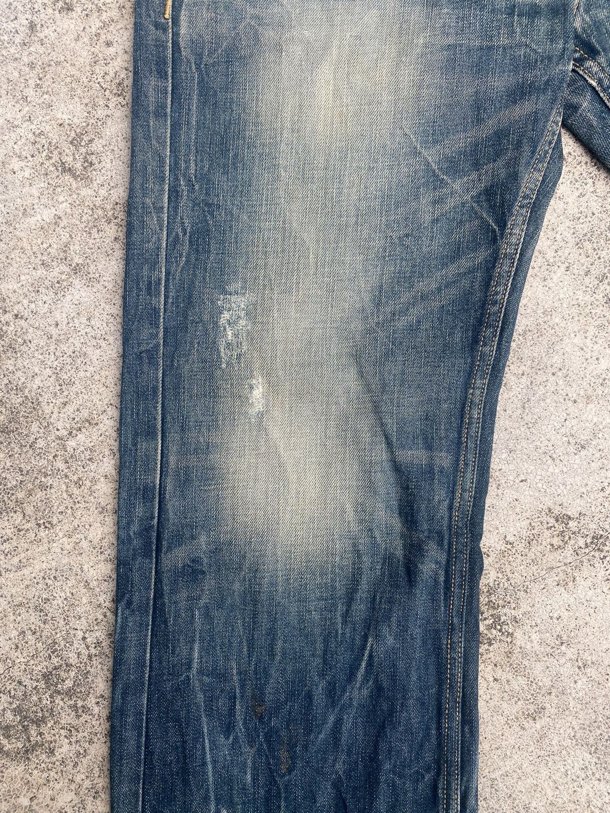 If Six Was Nine × Japanese Brand Flare Jeans Red Pepper Honeycomb Clawmark Splash Size US 33 - 7 Thumbnail