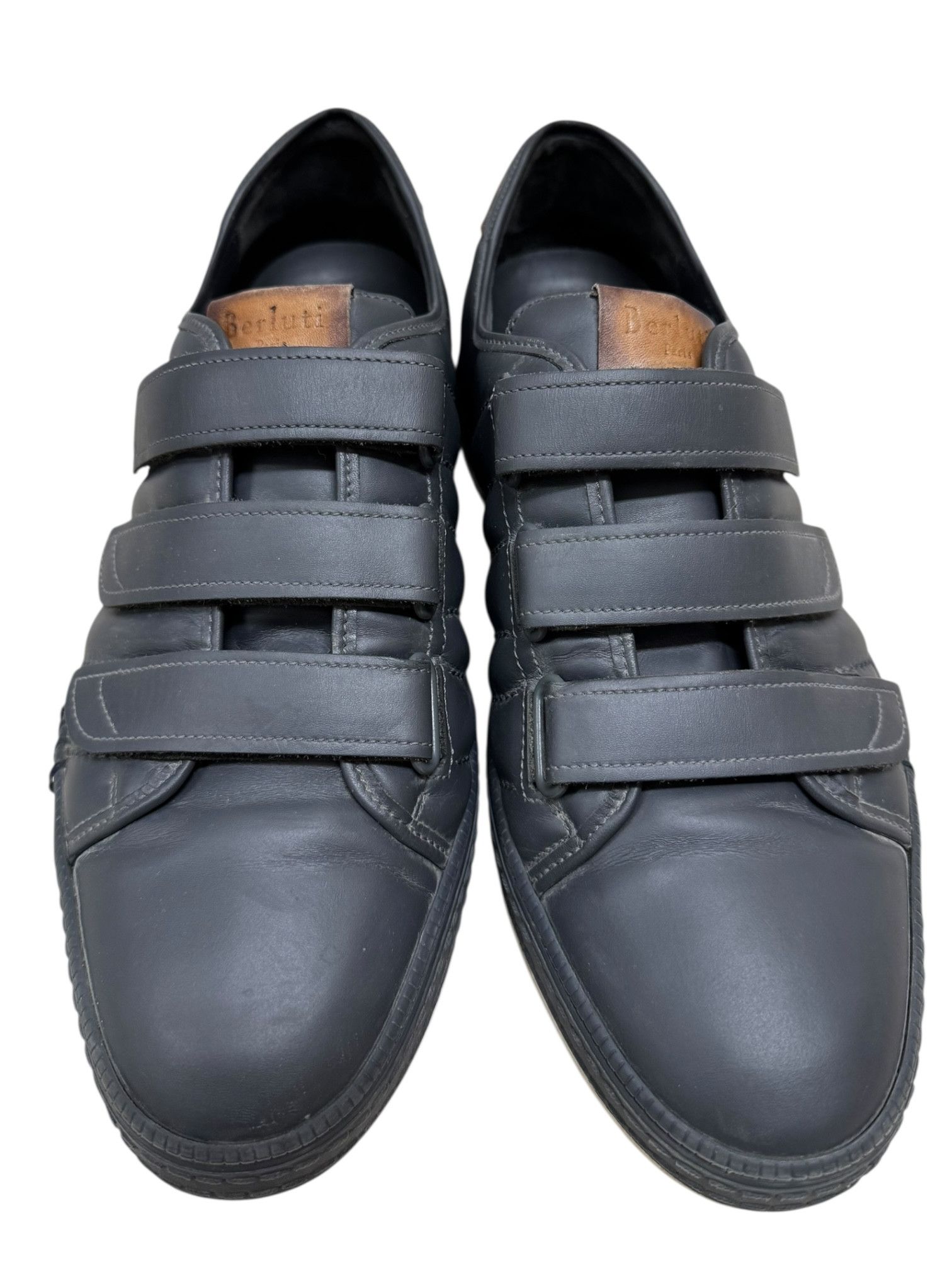 Berluti Berluti Navy Leather Triple Strap Caligraphy Sneakers Size US 9 / EU 42 - 2 Thumbnail