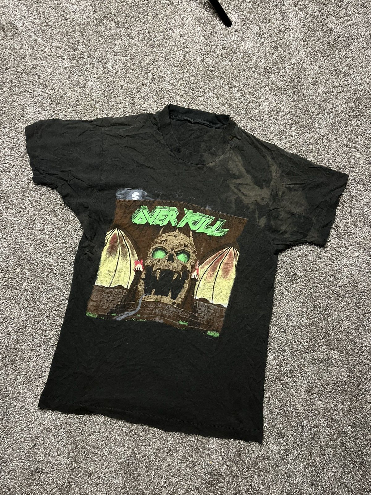 Vintage 80s Sunfaded Overkill Death Metal Band Tee Medium