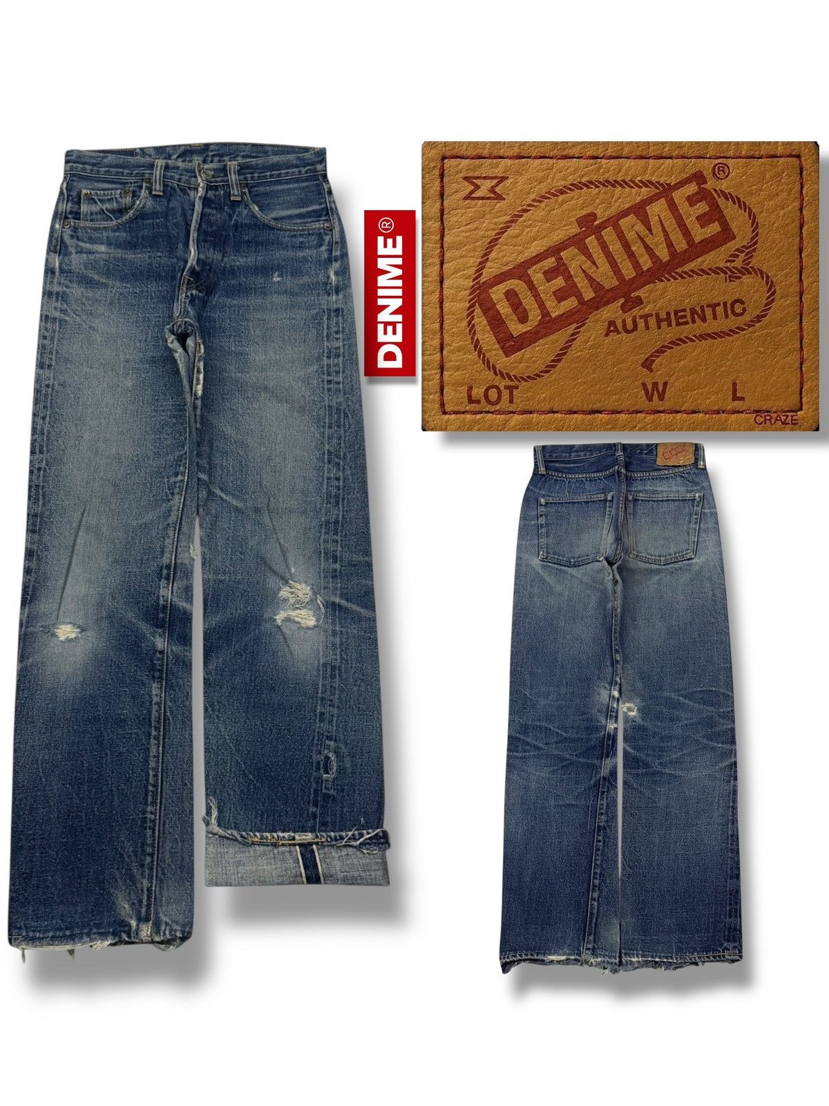 Denime Vintage 90s Denime Lot 221 Japanese Selvedge Denim Jeans W27 Size US 27 - 1 Thumbnail