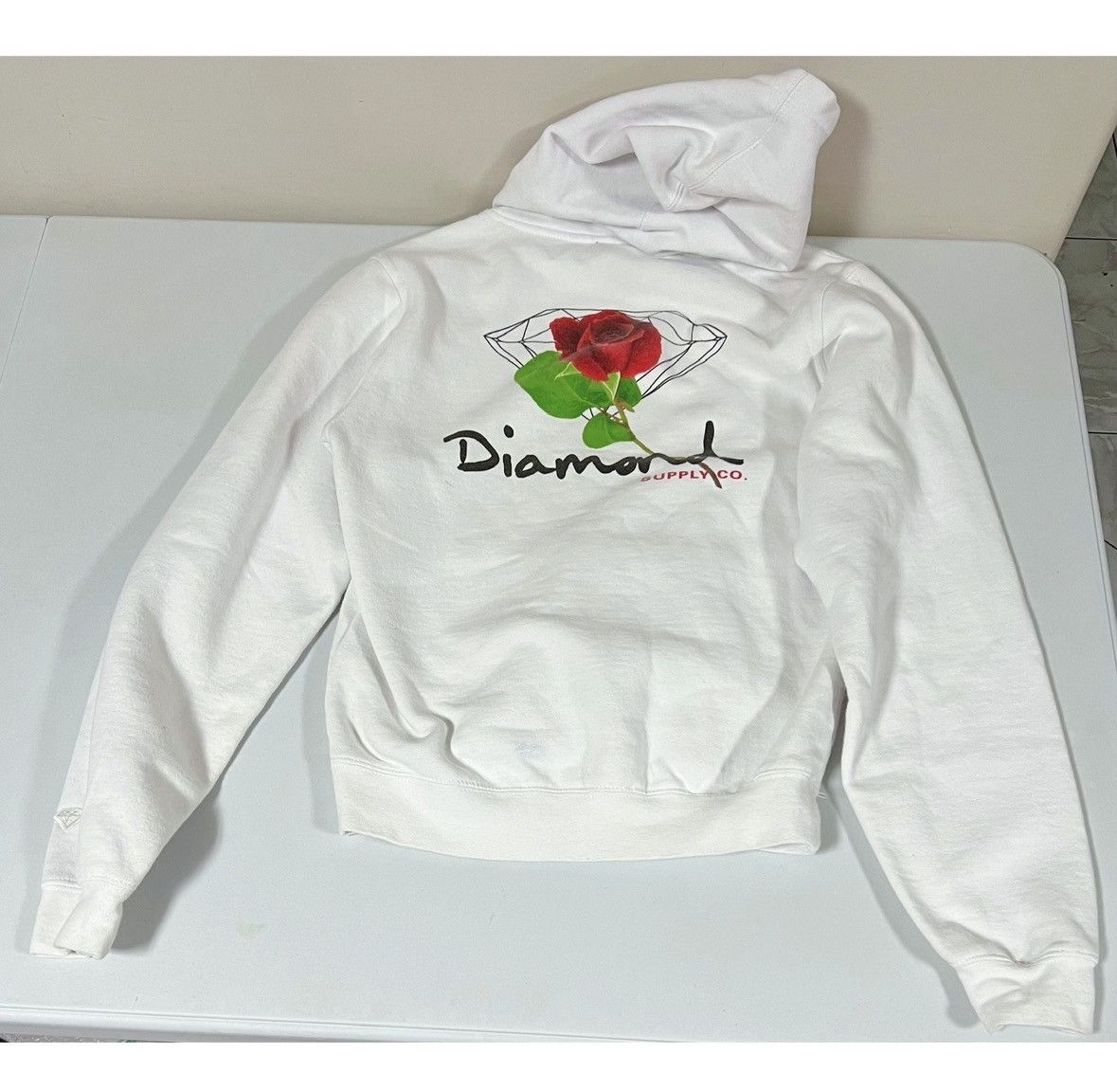 Diamond Supply Co. Diamond Supply Co. White Rose Logo Sweatshirt Hoodie XS 🌹✨ Size US XS / EU 42 / 0 - 1 Thumbnail