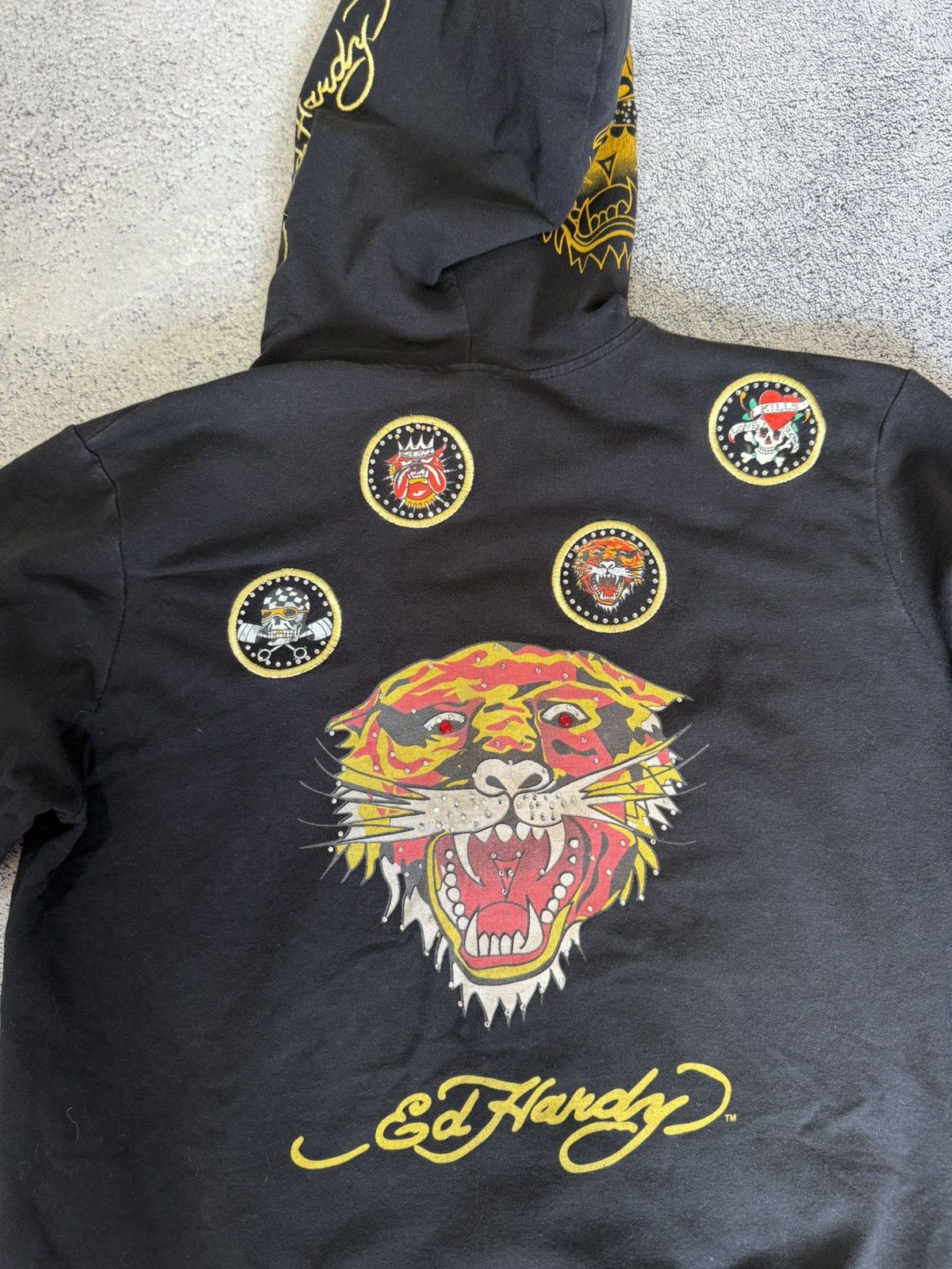 Ed Hardy Vintage Ed Hardy Tiger Zip Hoodie Tattoo Christian Audigier Size XXL / US 16-18 / IT 52-54 - 12 Thumbnail