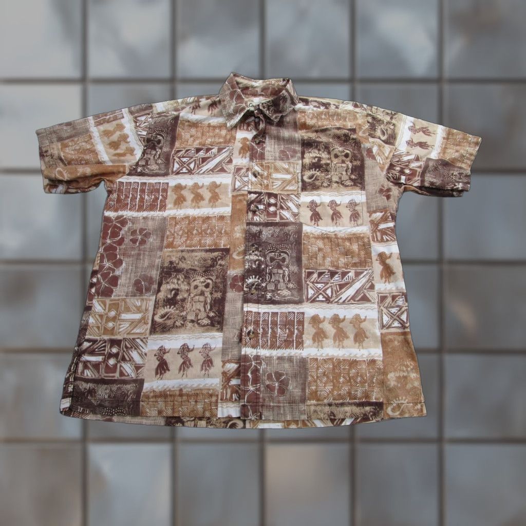 ALOHAS Cooke Street Shirt Mens Large Hawaiian Aloha Tiki Print Short Sleeve Button Up Size US XL / EU 56 / 4 - 1 Thumbnail