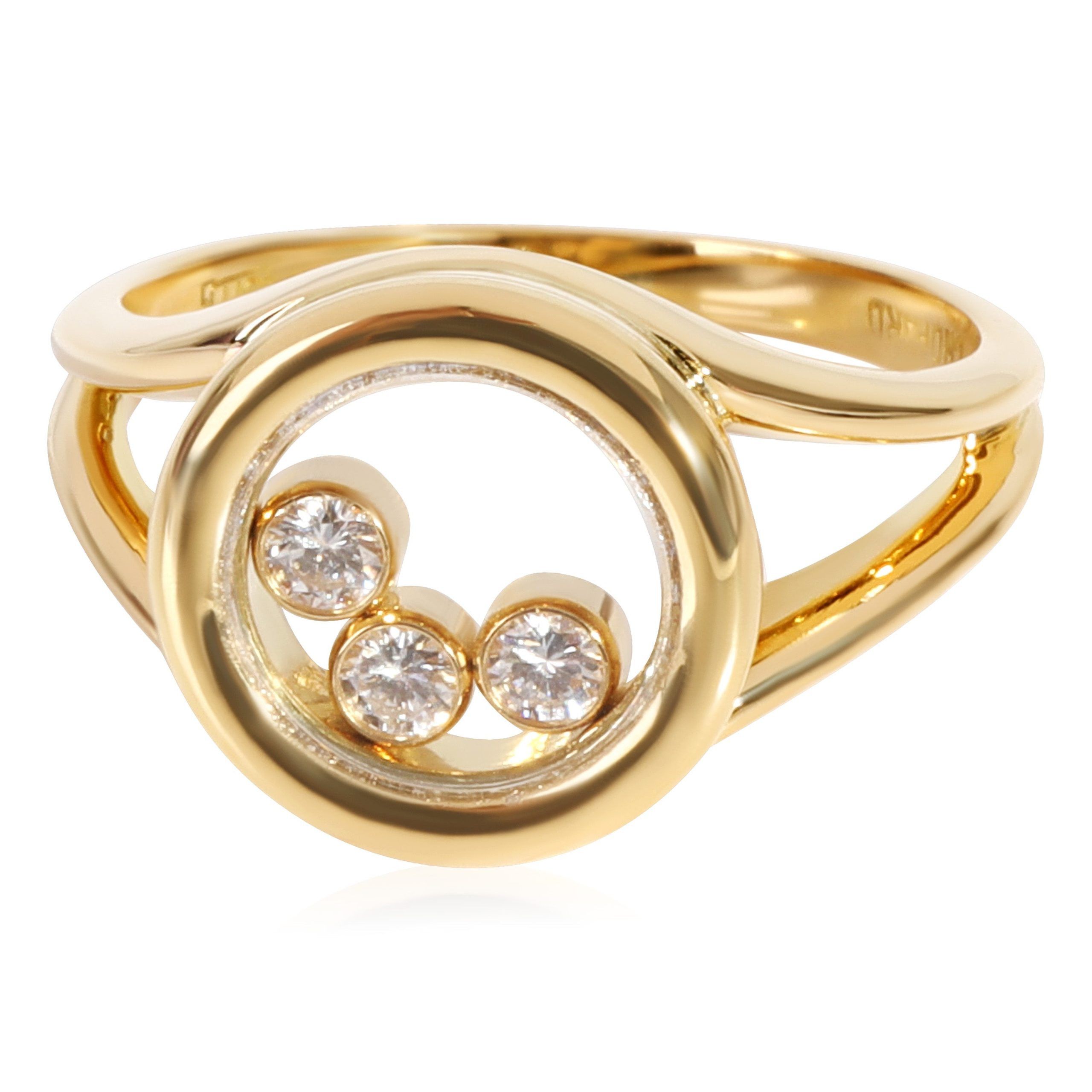 image of Chopard Happy Diamonds Icon Ring In 18K Yellow Gold 0.17 Ctw, Women's