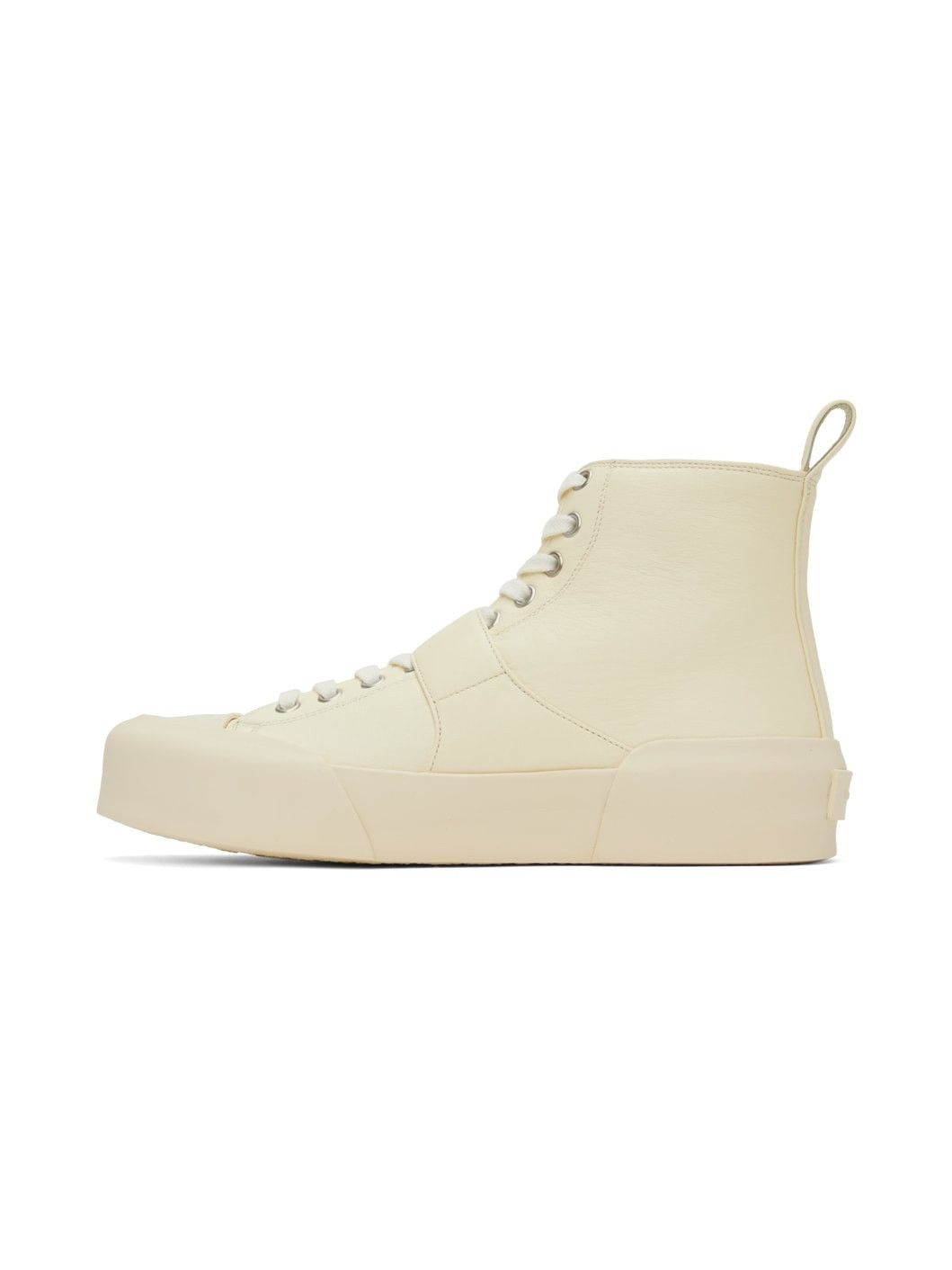 Jil Sander o1y1025 Hi-Top Sneakers in Ivory Size US 8 / IT 38 - 2 Thumbnail