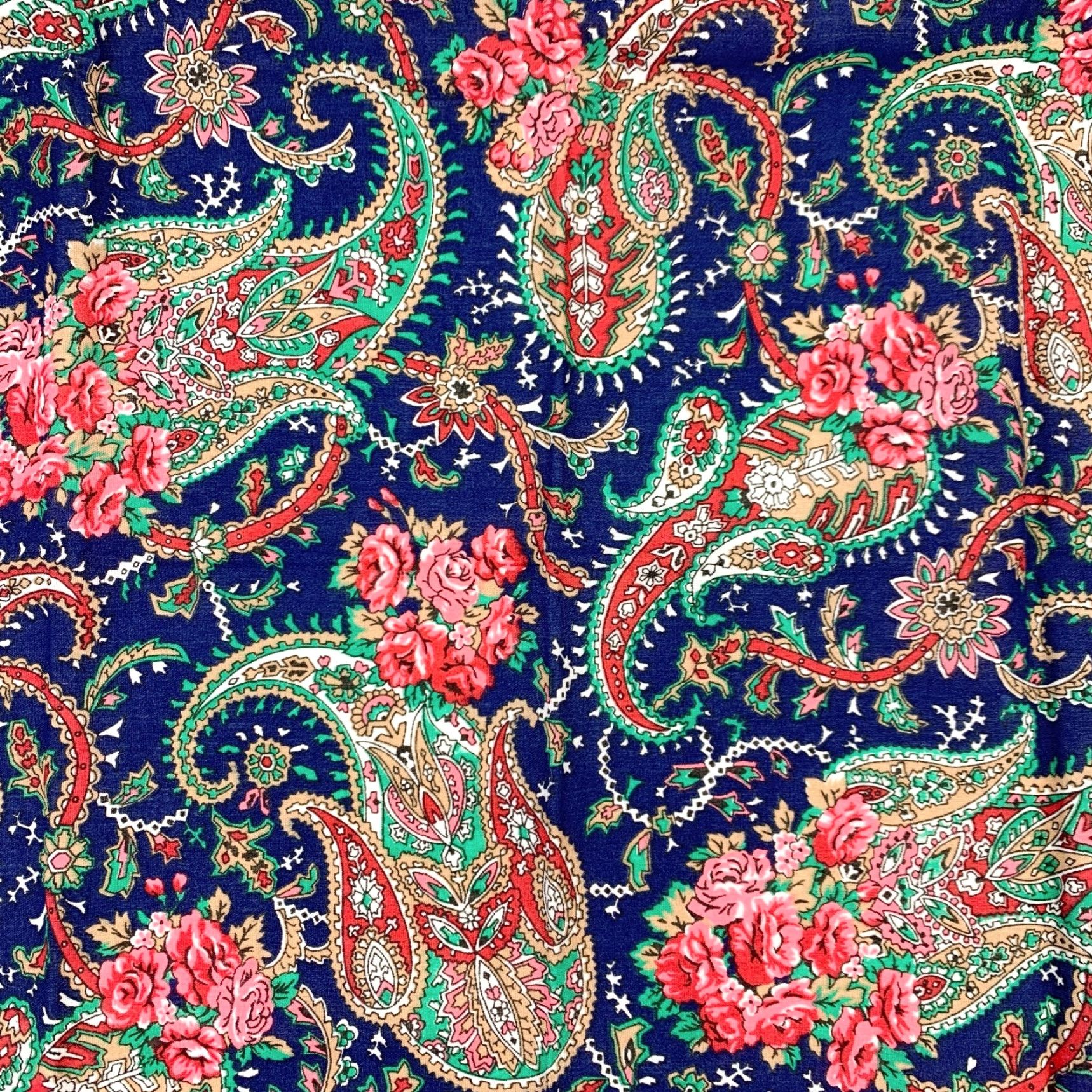 Vintage VINTAGE Bandana Shirt? 21" x 21" Blue Paisley Cotton Blend 50/50 Made in USA Unbranded Unisex Western Size ONE SIZE - 4 Thumbnail