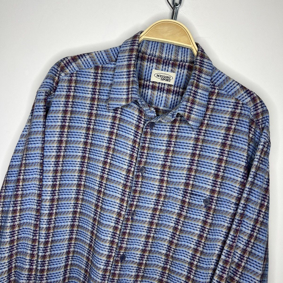 Missoni Vintage Missoni Sport Geometric Striped Button-Up Shirt Size US L / EU 52-54 / 3 - 4 Thumbnail