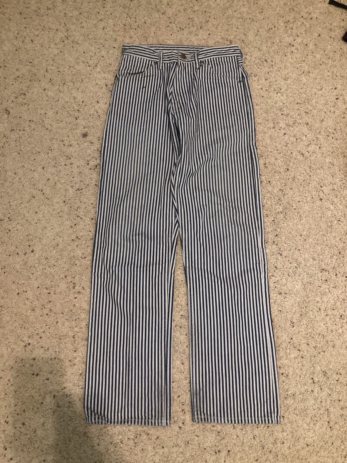 Bape × Nigo Vintage Bape A Bathing Ape Busy Works pinstripe work pants Size US 27 - 1 Thumbnail