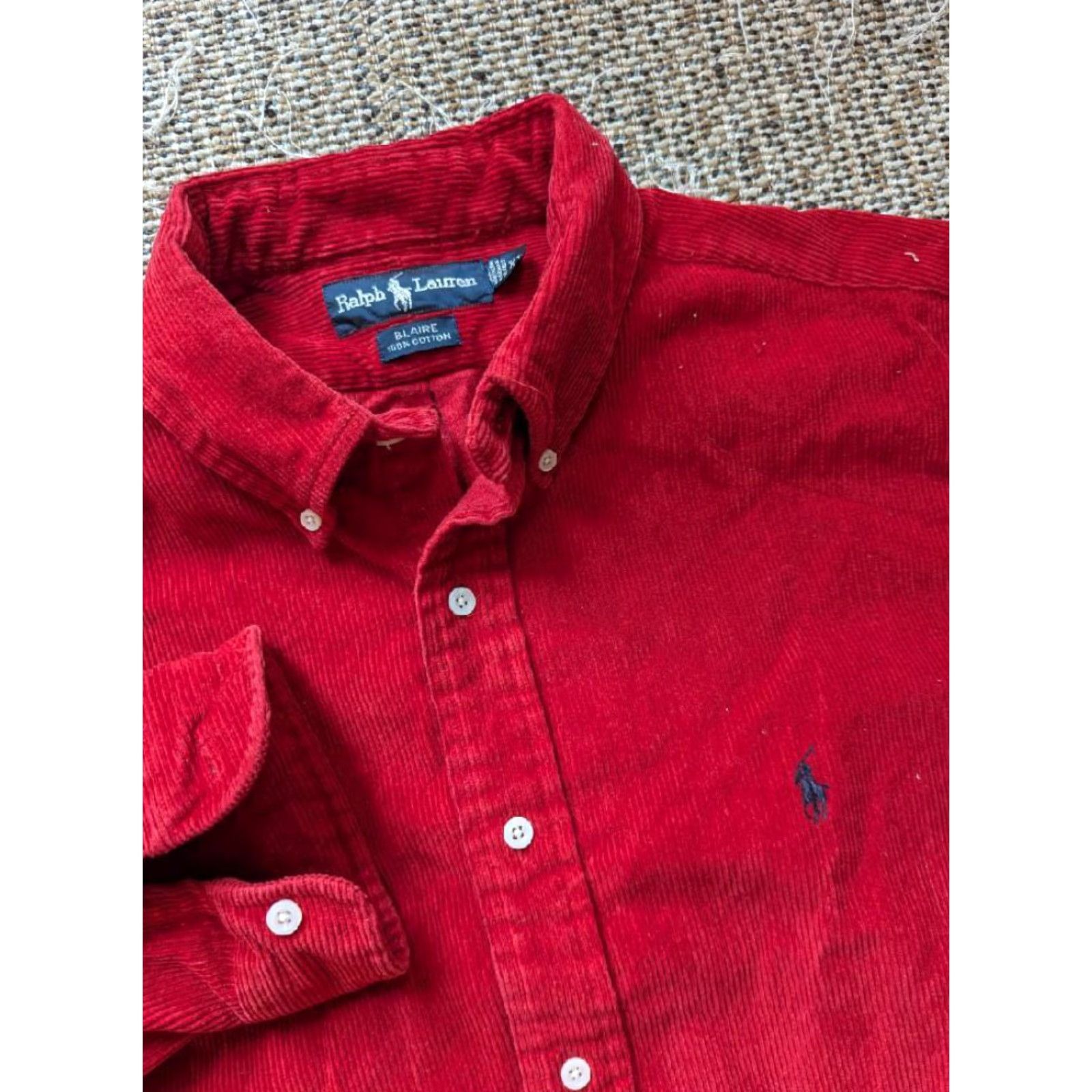 Polo Ralph Lauren VINTAGE POLO by Ralph Lauren Shirt XL Red Corduroy Long Sleeve Mens Size US XL / EU 56 / 4 - 2 Thumbnail