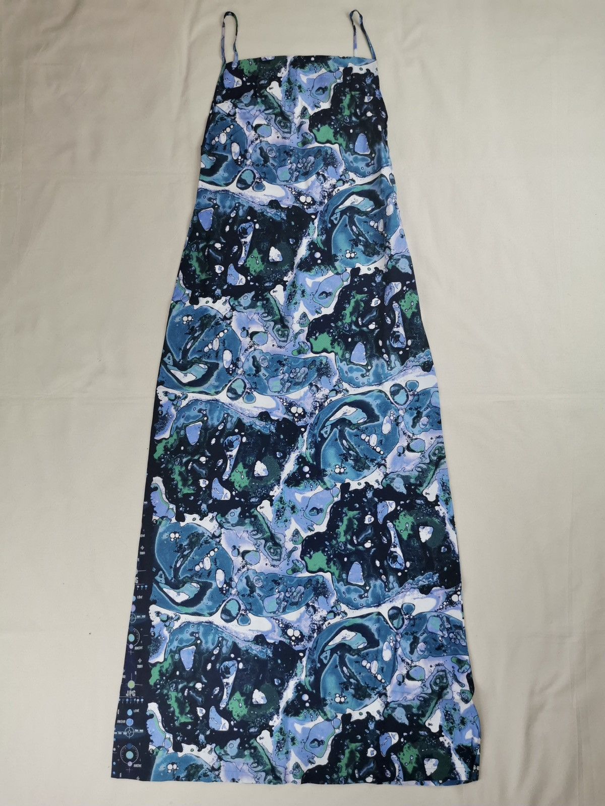 Jean Paul Gaultier SS2001 Jean Paul Gaultier Blue Bacteria Maxi Dress Vintage Size L / US 10 / IT 46 - 2 Thumbnail