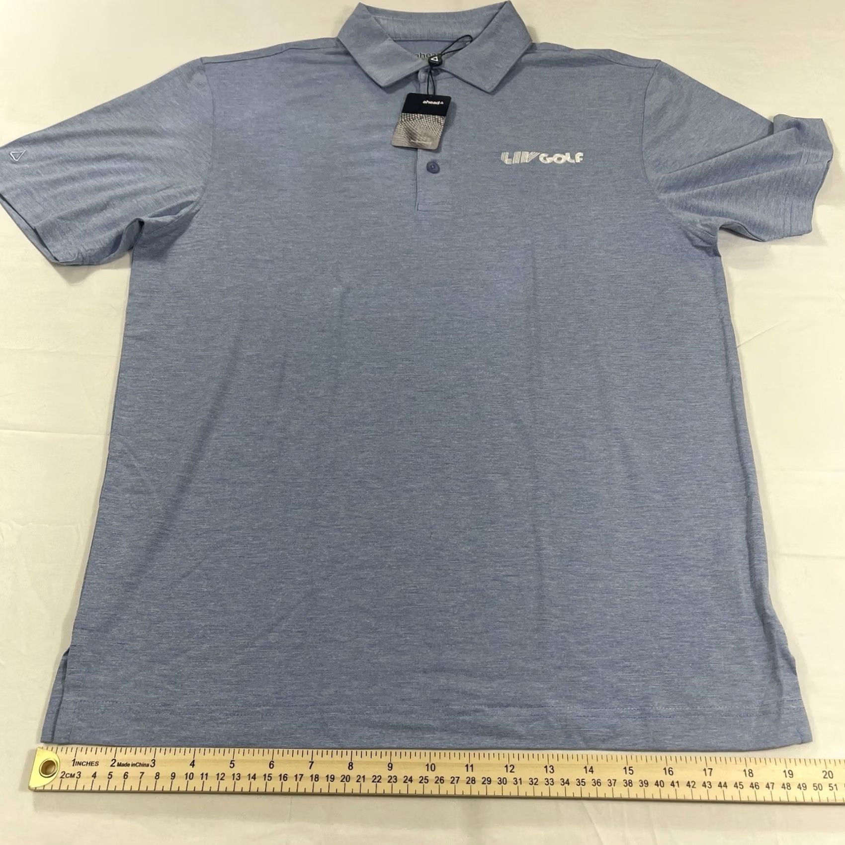 Vintage Ahead LIV Golf Polo Shirt - Short Sleeve, Embroidered Logo, Blue - Size S, 100% Polyester, Breathable, Lightweight, Performance Polo, Men Size US S / EU 44-46 / 1 - 6 Thumbnail