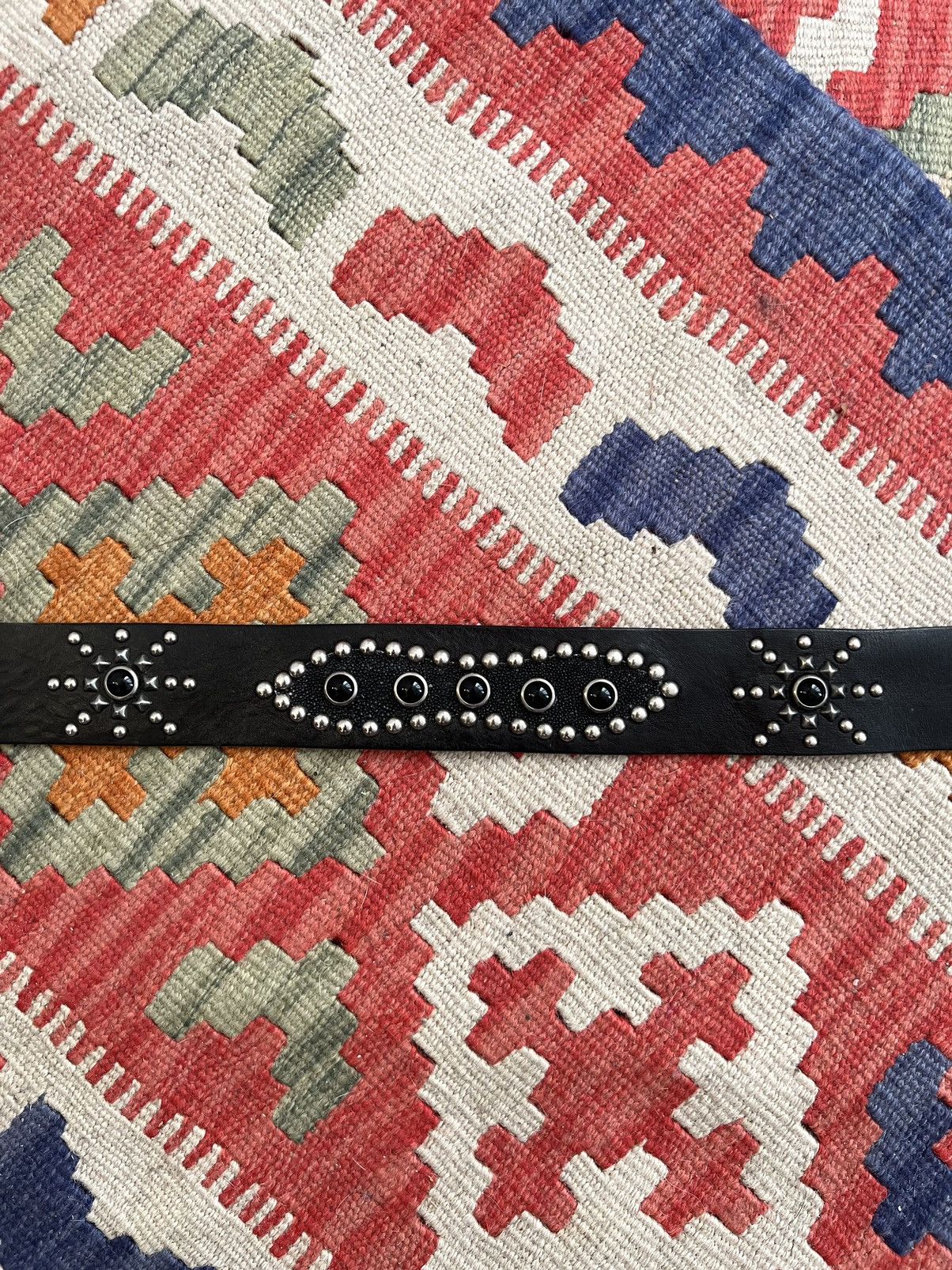 Iron Heart Vintage Hollywood Trading Company Stud Stingray Leather Belt Size ONE SIZE - 6 Thumbnail