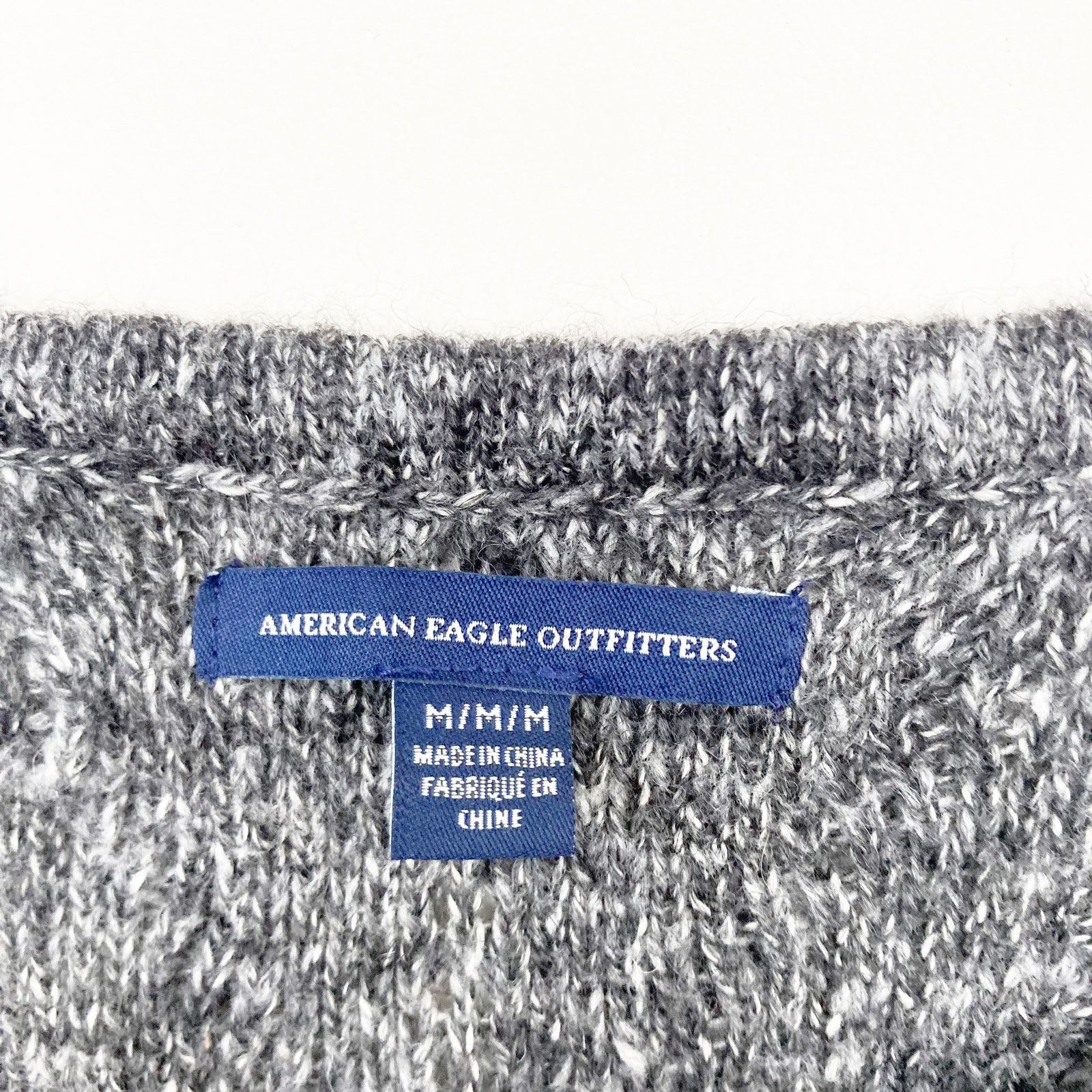American Eagle Outfitters American Eagle Gray Knit Sweater Sz M Size M / US 6-8 / IT 42-44 - 3 Thumbnail