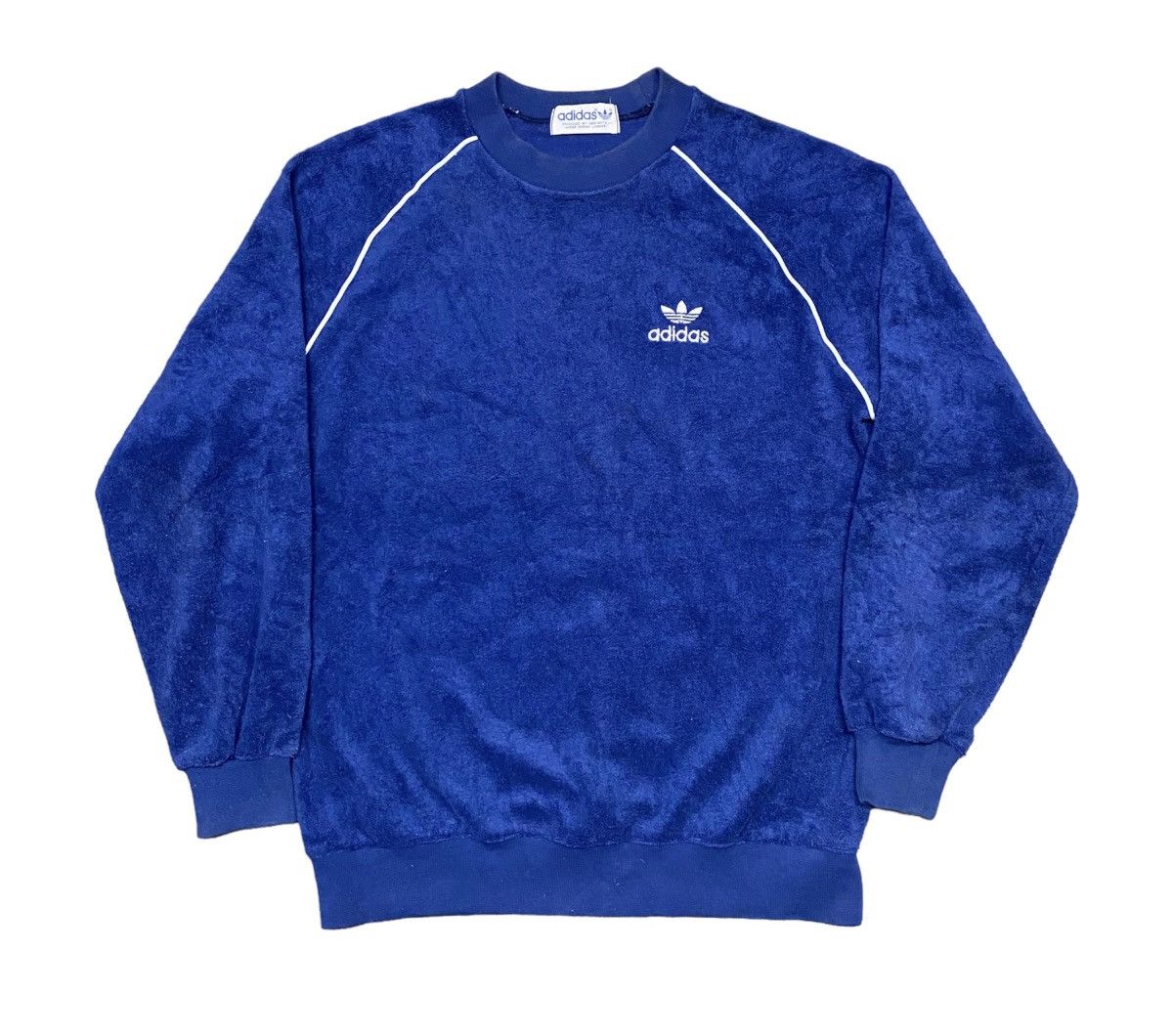 image of 90’S Adidas Fleece Sweatshirt Made In Japan in Royal Blue, Men's (Size Medium)