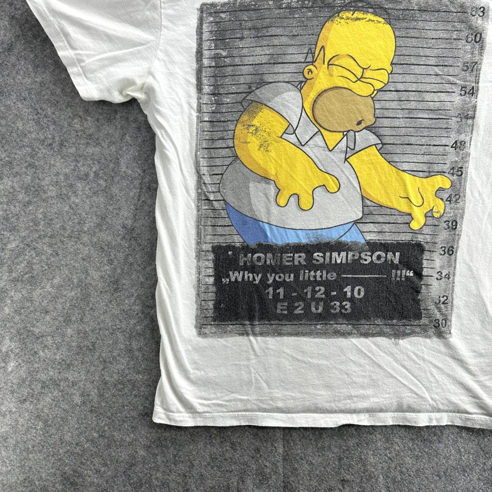 Vintage VINTAGE The Simpsons Shirt T-Shirt Homer Simpson Graphic Mugshot Tee Mens Large White Graphic Print 90s Pop Culture Mens Size US L / EU 52-54 / 3 - 3 Thumbnail