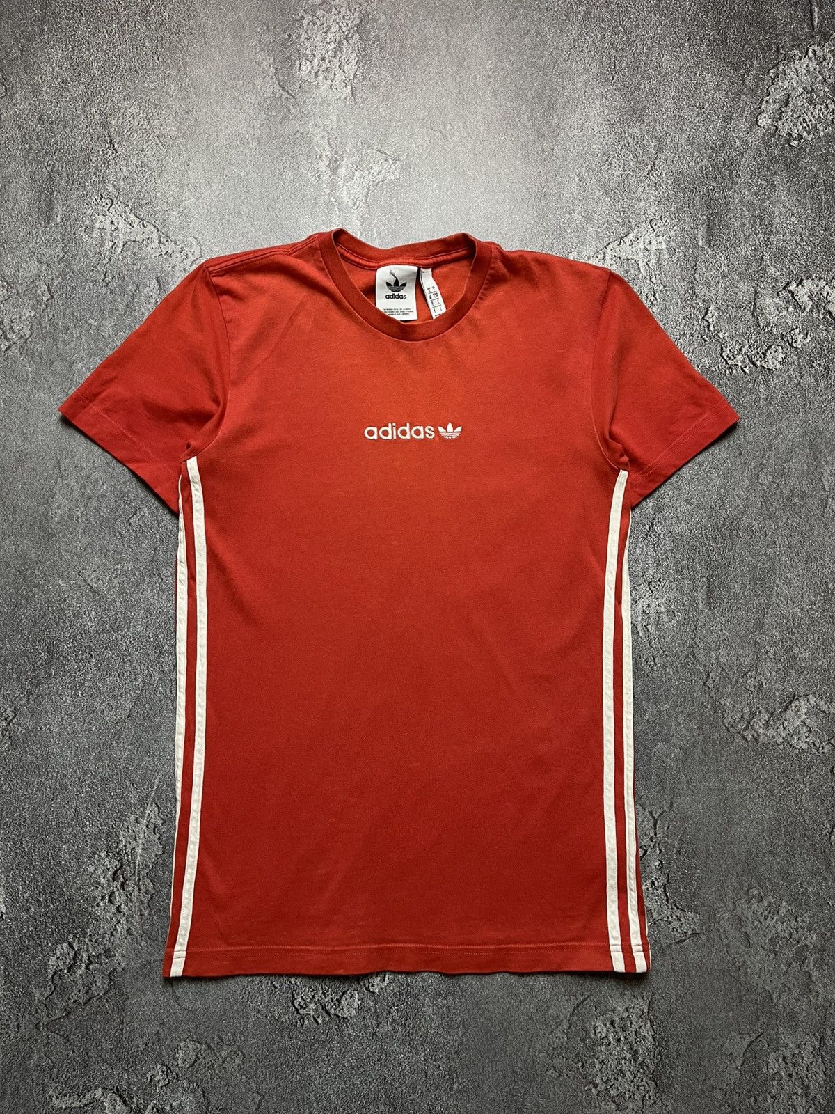 Adidas Vintage Adidas Big Logo Side Stripe Tee Shirt Big Logo S Size US S / EU 44-46 / 1 - 1 Thumbnail