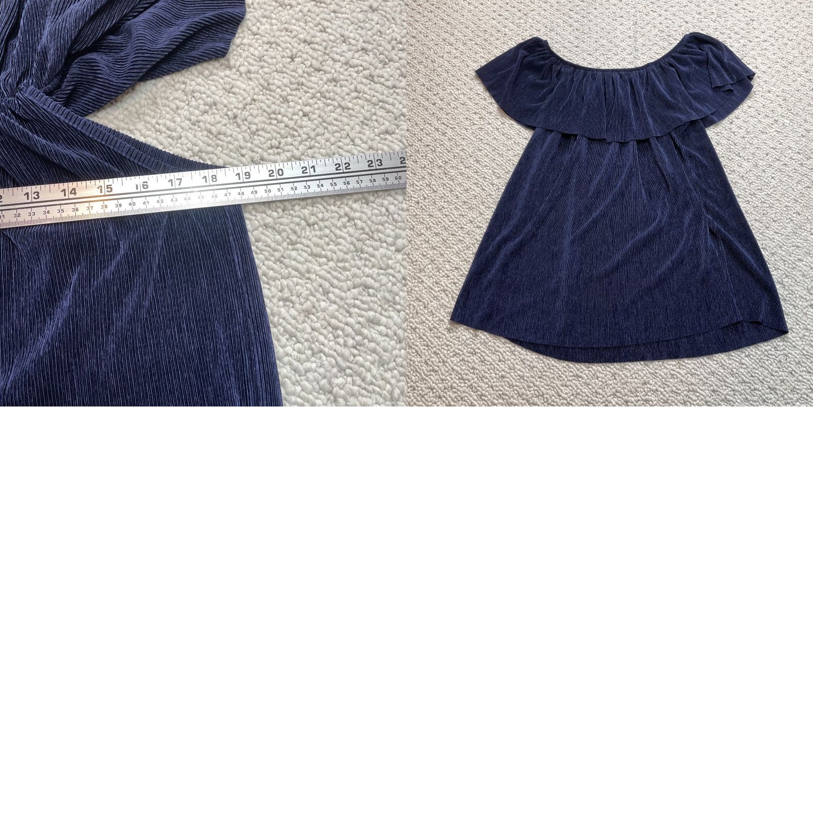 Vintage Absolutely Famous Blouse Womens L Blue Solid Ribbed Stretch Layered Sleeveless Round Neck Casual Shirt Size L / US 10 / IT 46 - 8 Thumbnail
