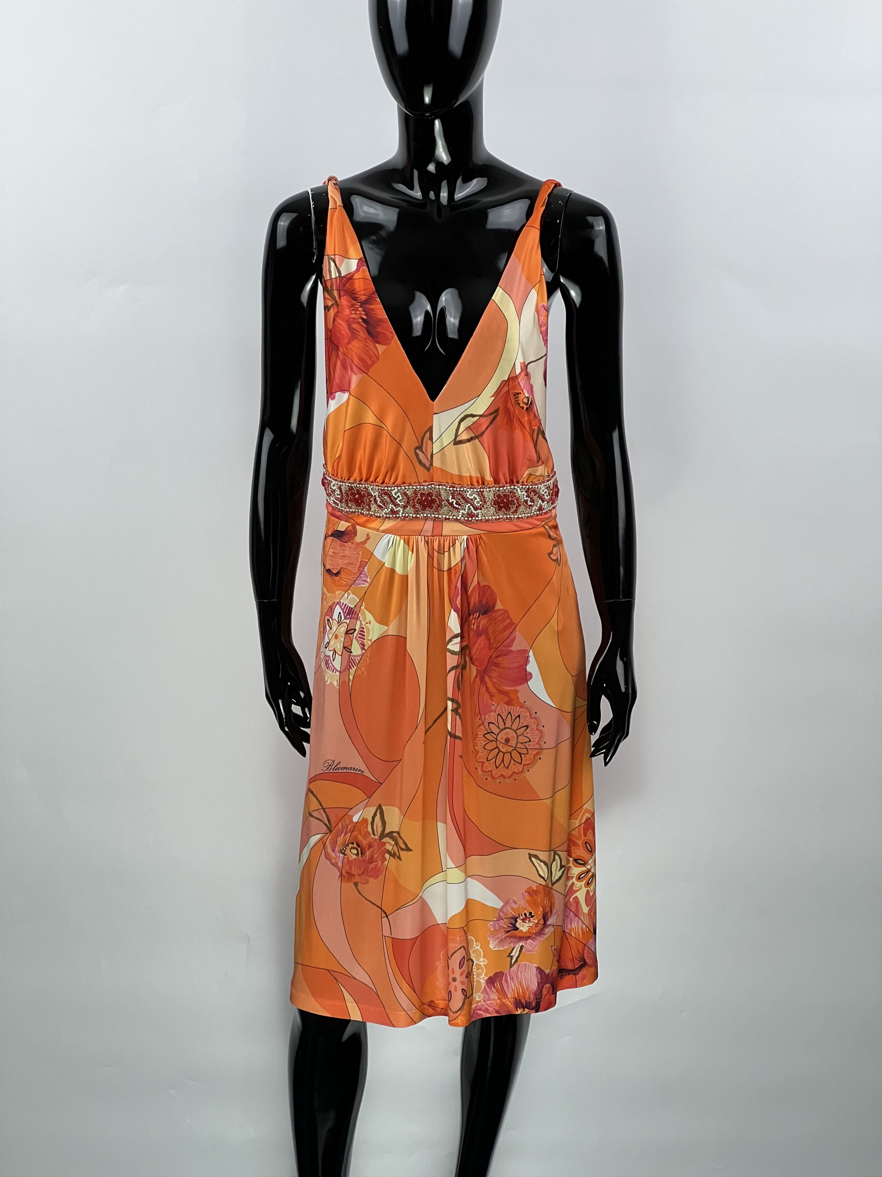 Blumarine Blumarine Silk Rhinestones Sleeveless Strappy Dress Size 40 Size S / US 4 / IT 40 - 1 Thumbnail