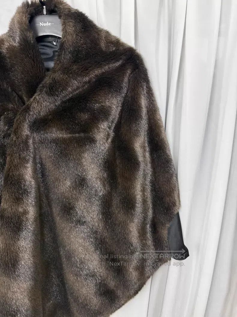 Comme des Garcons Comme des Garcons 04AW asymmetrical fur coat cape| Size ONE SIZE - 2 Thumbnail