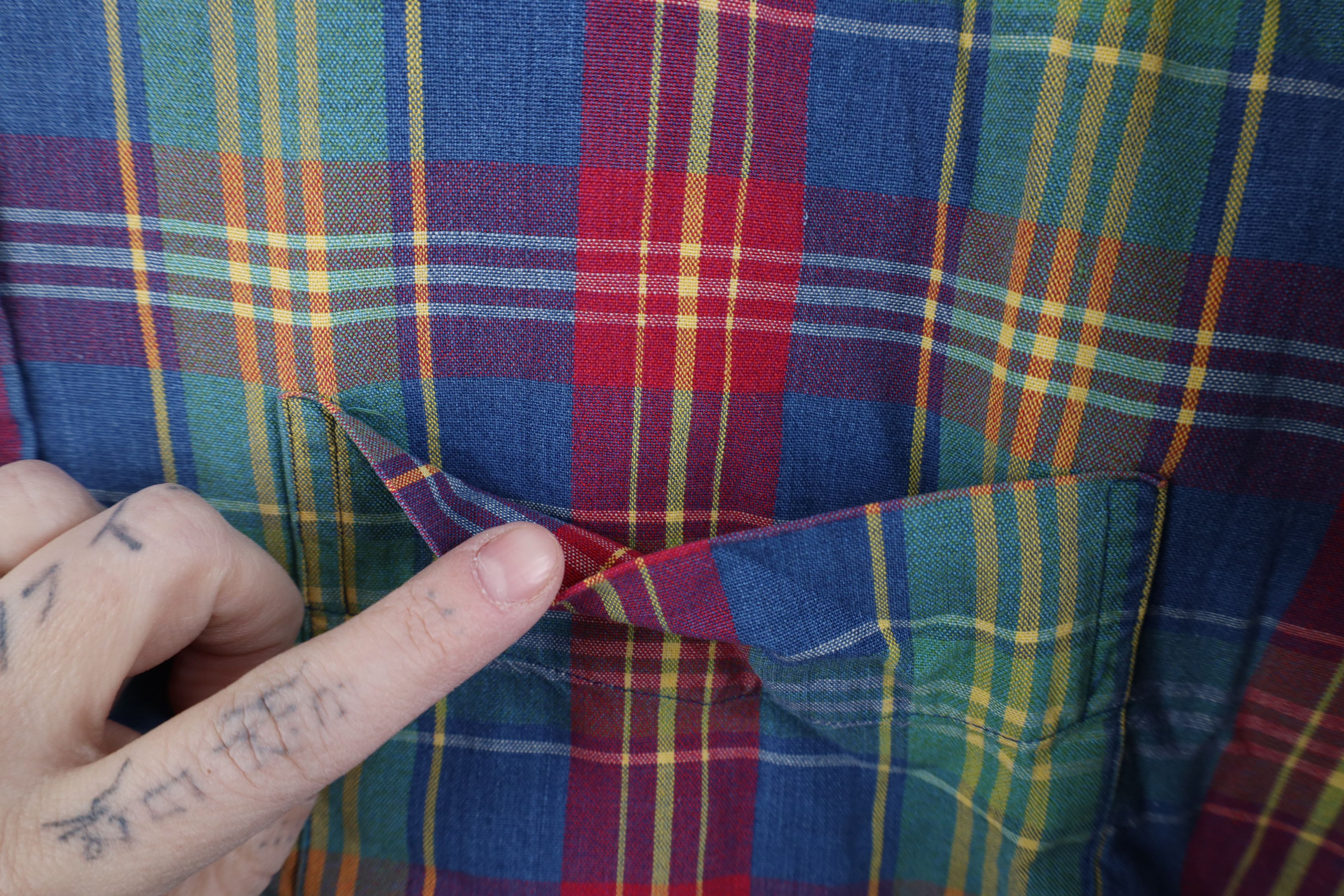 Vintage Vintage 90s Streetwear Canvas Madras Plaid Button Down Shirt Size US L / EU 52-54 / 3 - 4 Thumbnail