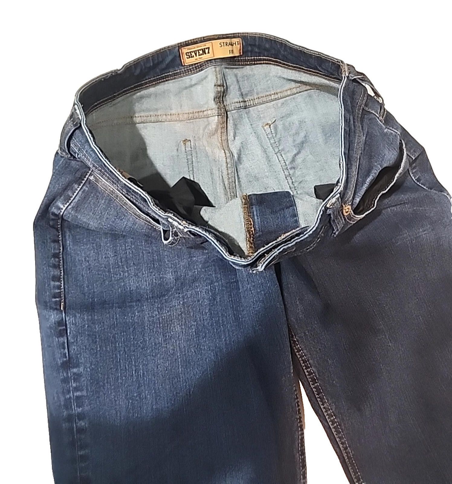 Seven 7 Seven7 Men’s Blue Jeans Straight Denim Actual 34Wx29L S7A1 Size US 34 / EU 50 - 4 Thumbnail