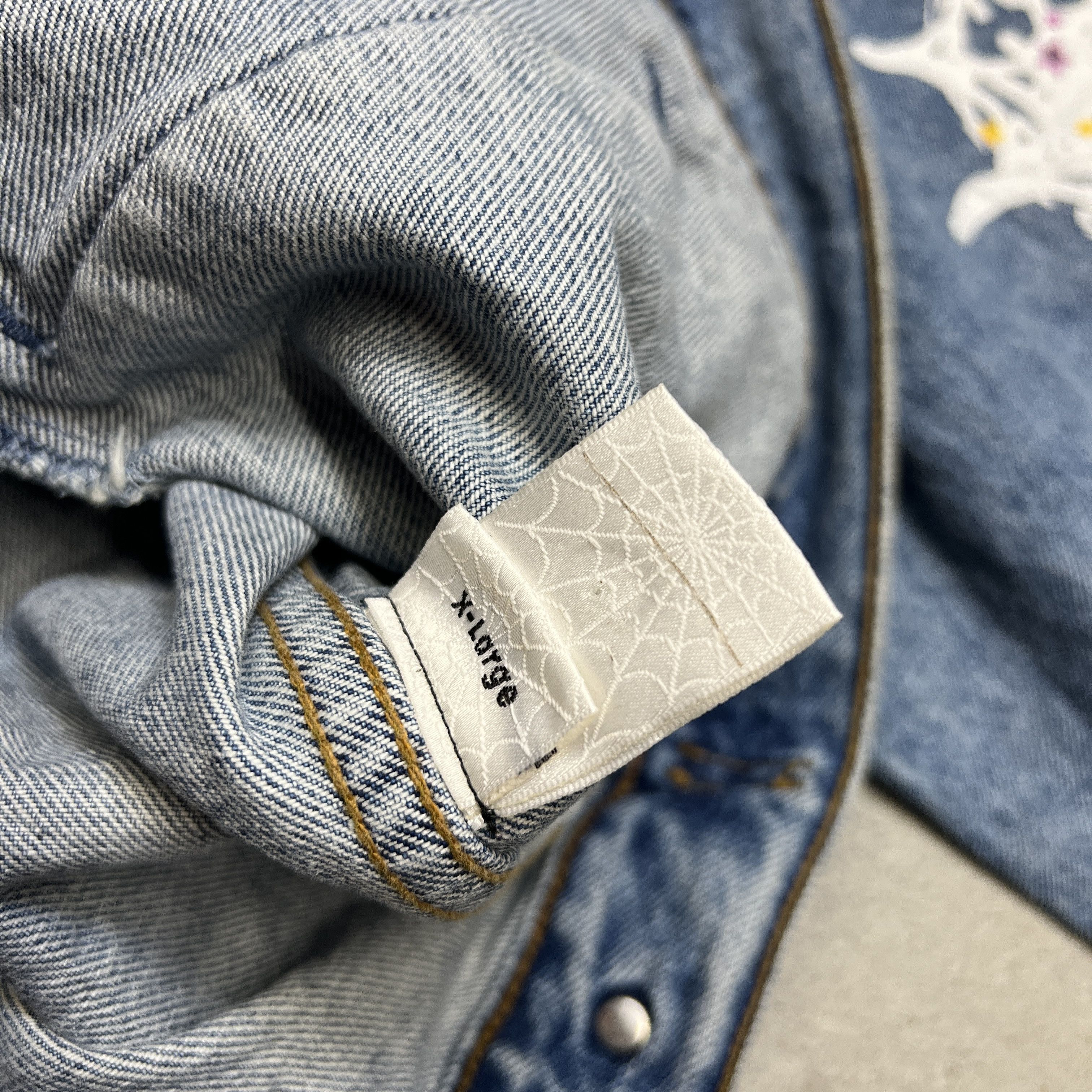 Sp5der Sp5der web denim jean jacket Size US XL / EU 56 / 4 - 6 Thumbnail