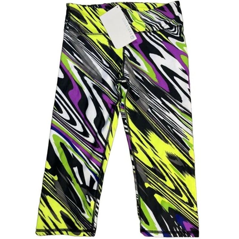 Lululemon NEW FABLETICS Neon Black White Crop Workout Pant Leggings Size 26" / US 2 / IT 38 - 6 Thumbnail