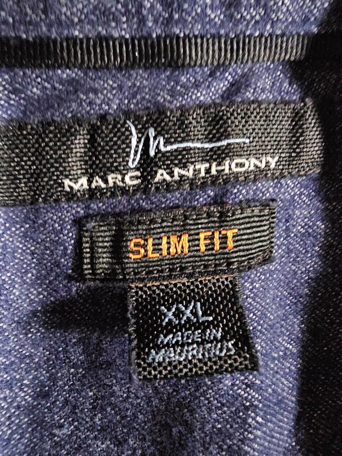 Marc Anthony Marc Anthony slim fit xxl blue denim jean button up shirt Size US XXL / EU 58 / 5 - 4 Thumbnail