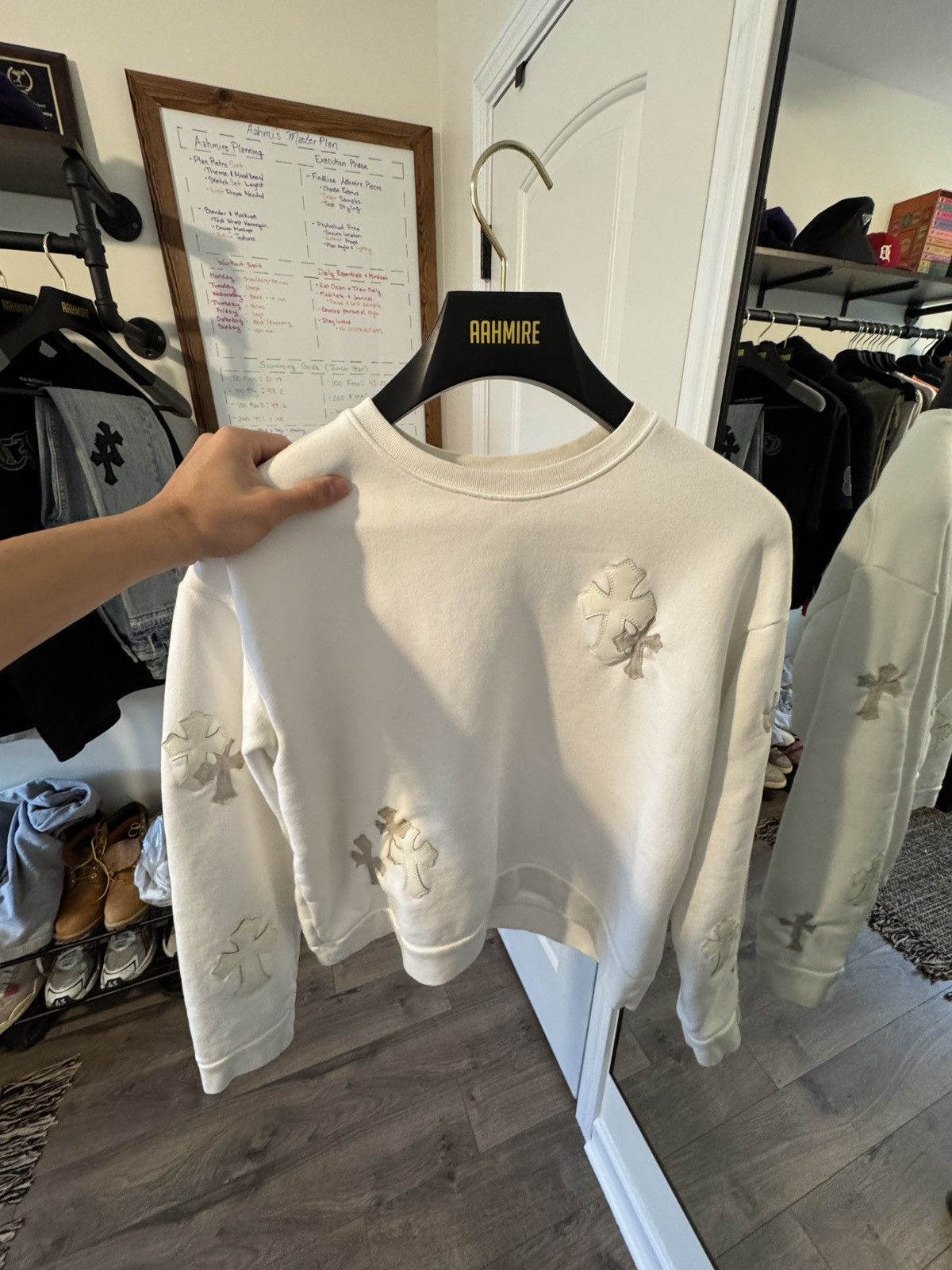 Chrome Hearts Chrome Heart Cross Patch Crewneck Size US M / EU 48-50 / 2 - 3 Thumbnail