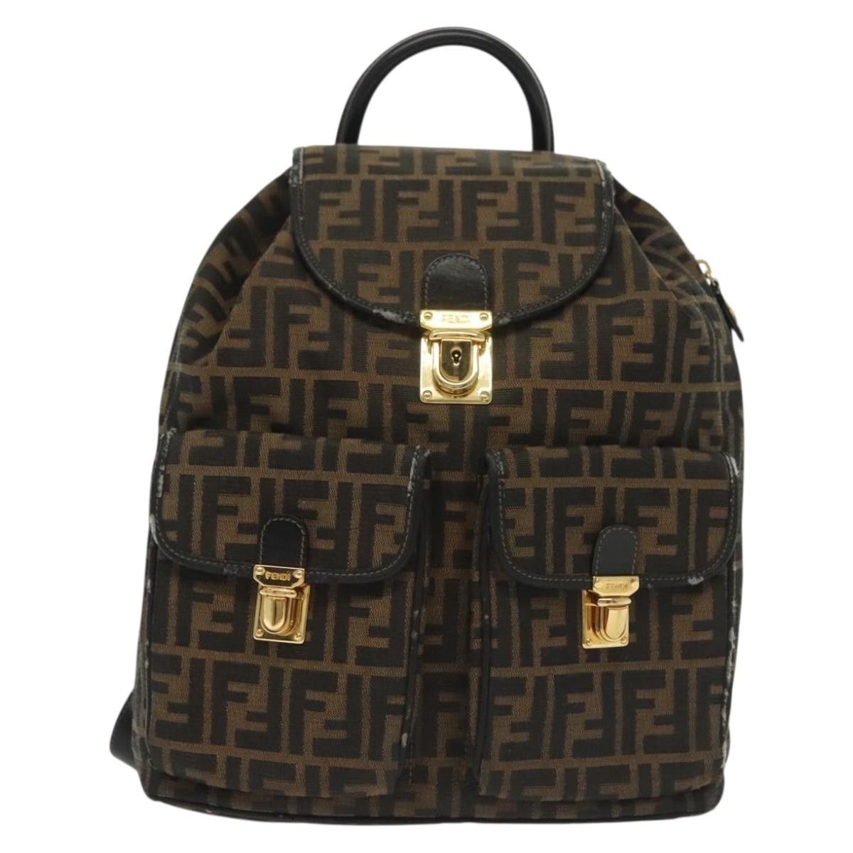 Fendi FENDI Zucca Canvas Backpack Black Brown Size ONE SIZE - 2 Thumbnail