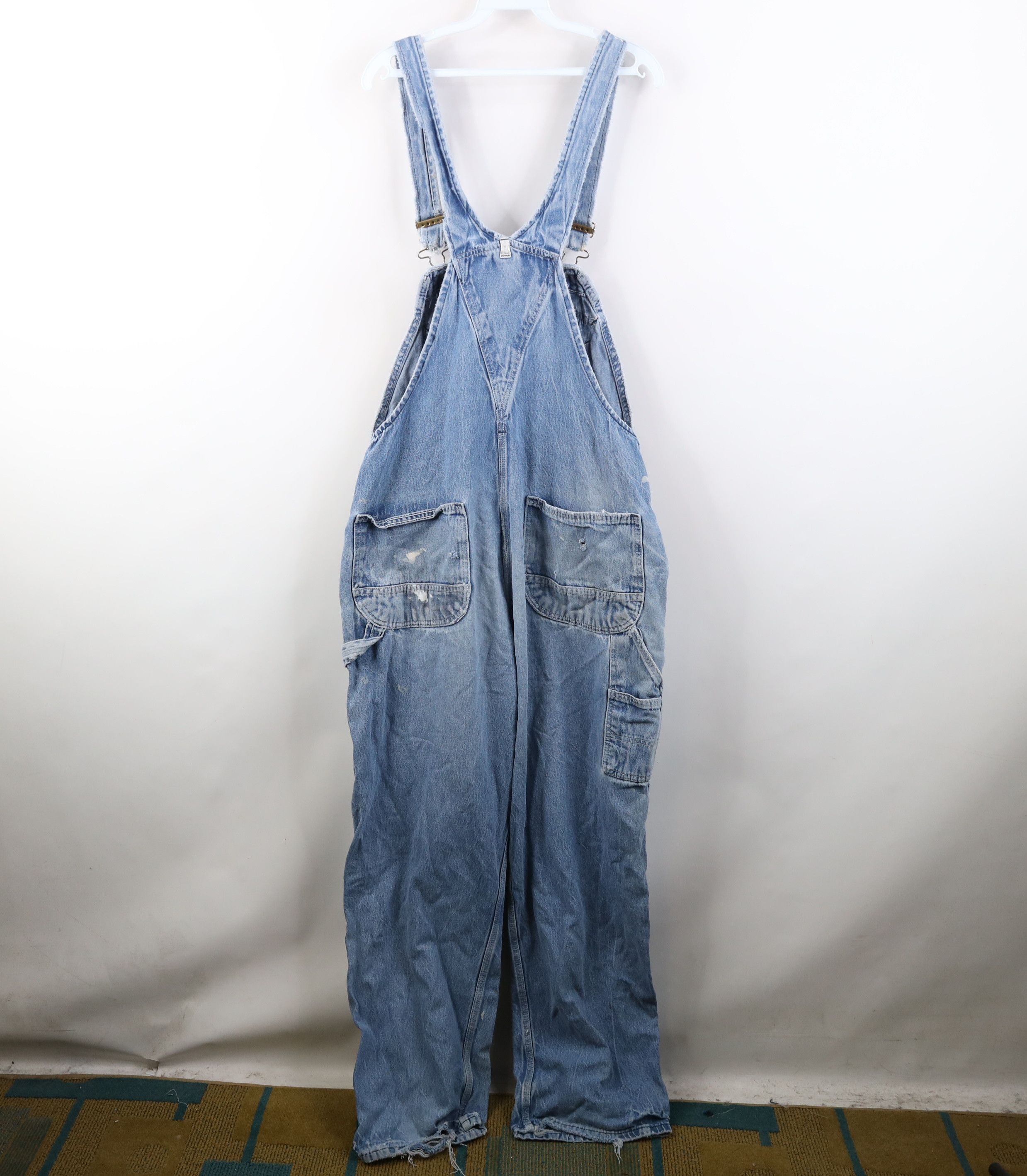 Vintage Vintage 90s Streetwear Thrashed Wide Leg Denim Jean Overalls Size US 40 / EU 56 - 13 Thumbnail