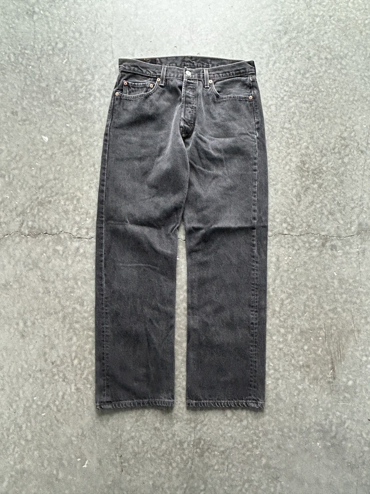 Levi's Vintage Y2K Levis 501 Black Denim Jeans 34x32 Size US 34 / EU 50 - 3 Thumbnail