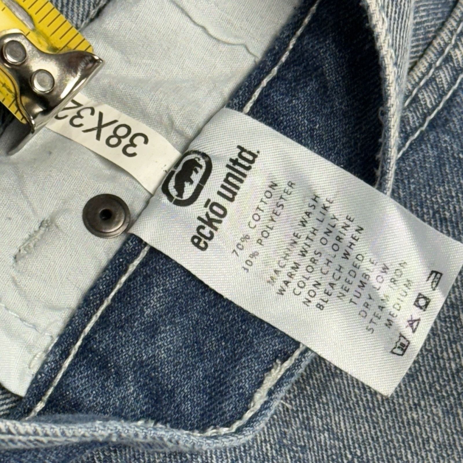 Ecko Unltd. × Vintage Ecko Unltd Baggy Y2K Jeans Mens 38x32 Blue Skate Grunge Size US 38 / EU 54 - 7 Thumbnail